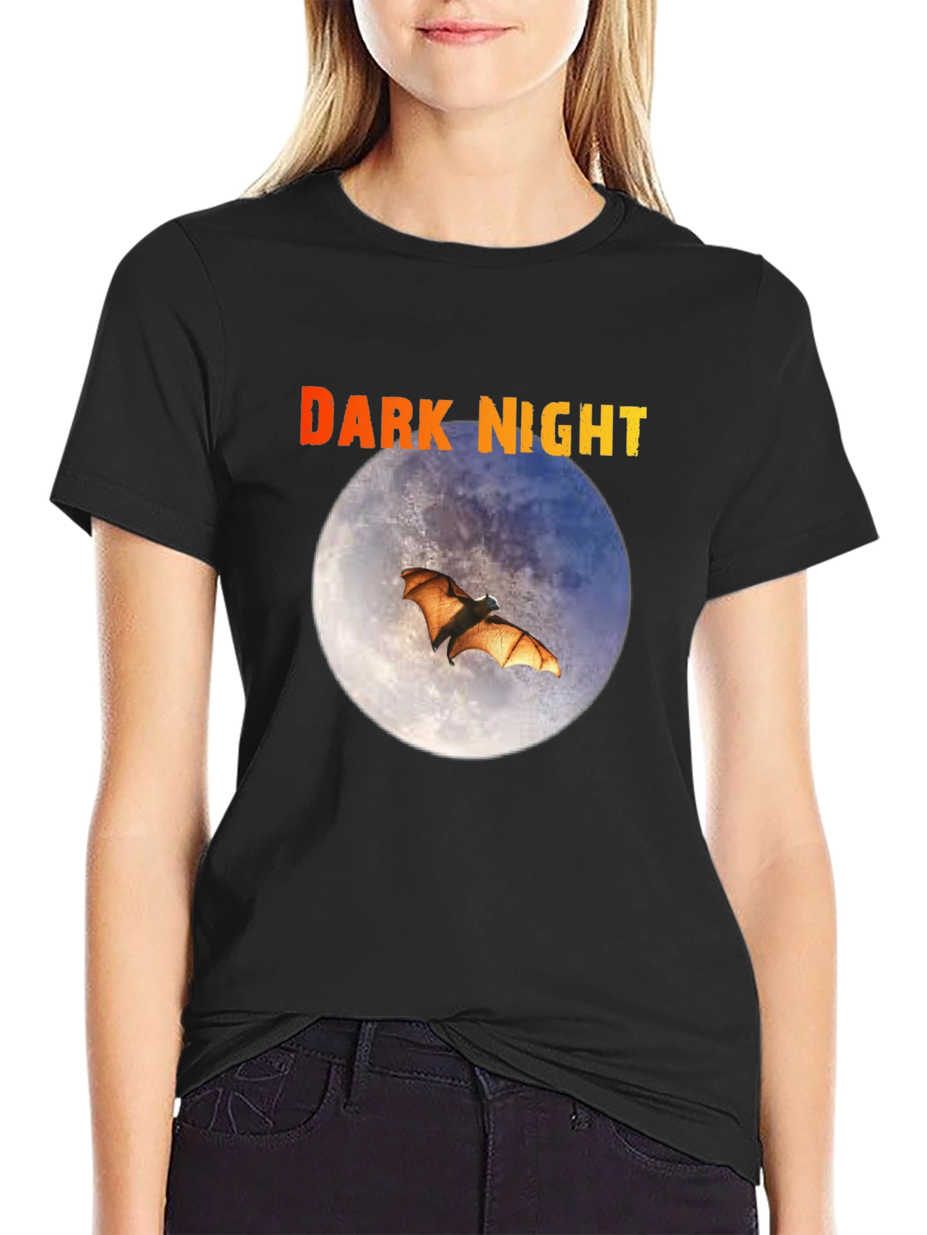 Dark Night Bat Moon Graphic Tee