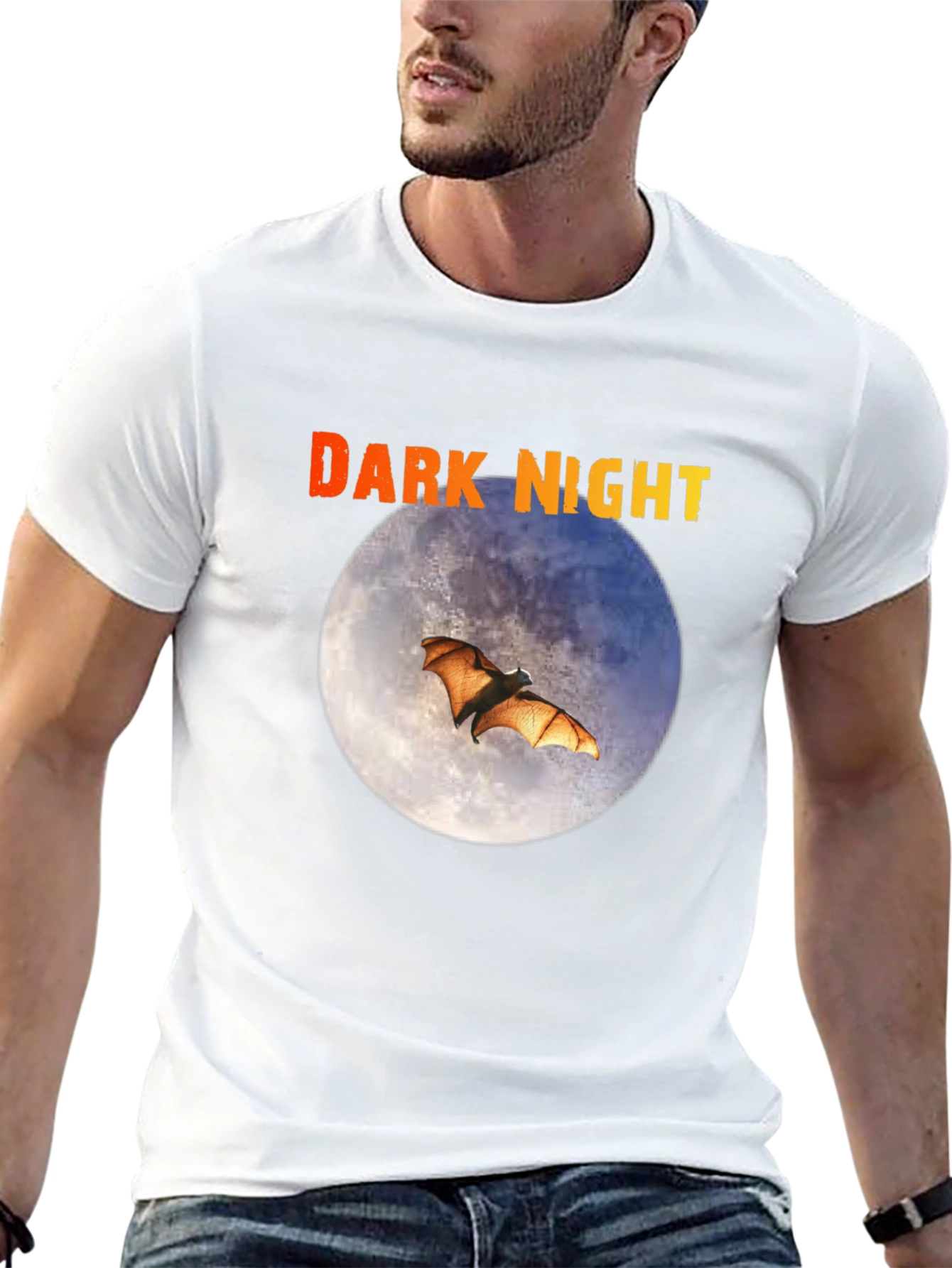 Dark Night Bat Moon Graphic Tee