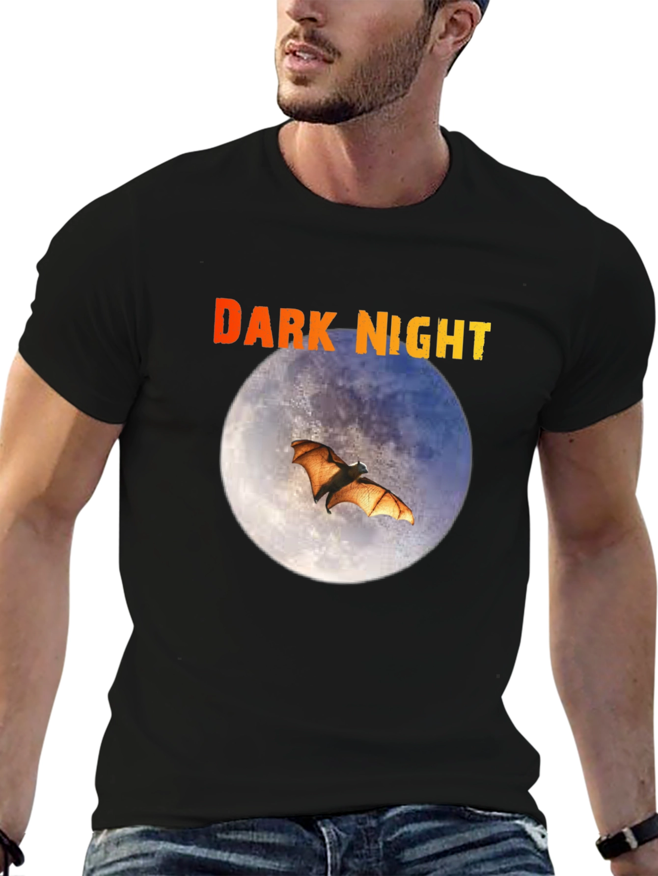 Dark Night Bat Moon Graphic Tee