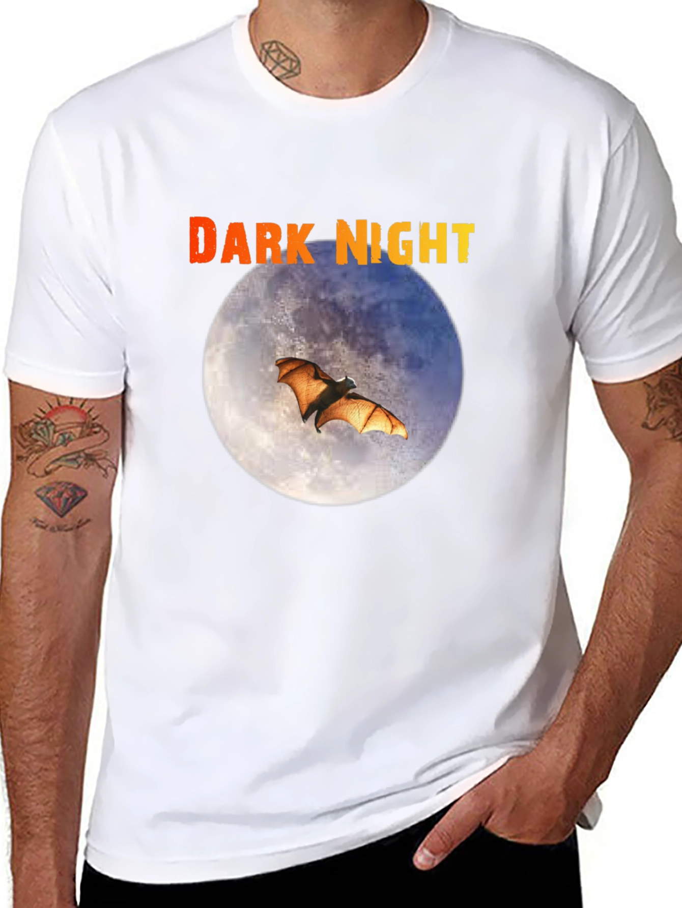 Dark Night Bat Moon Graphic Tee