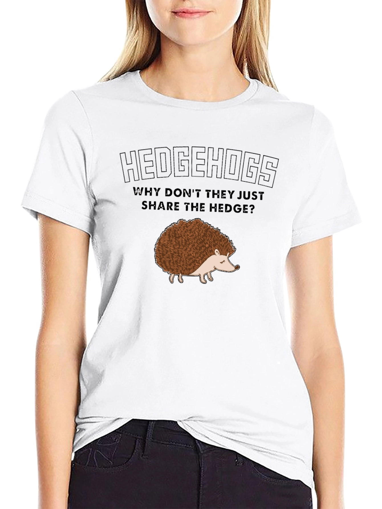 Hedgehogs Share the Hedge Black Graphic T-Shirt