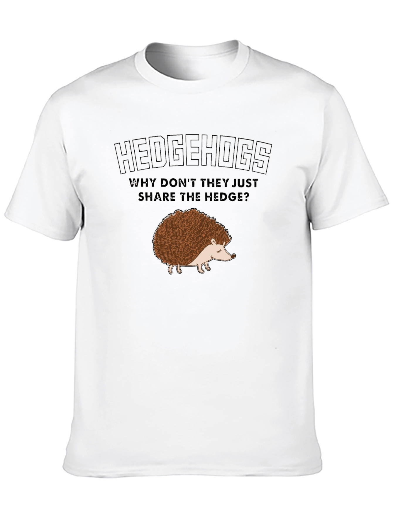 Hedgehogs Share the Hedge Black Graphic T-Shirt