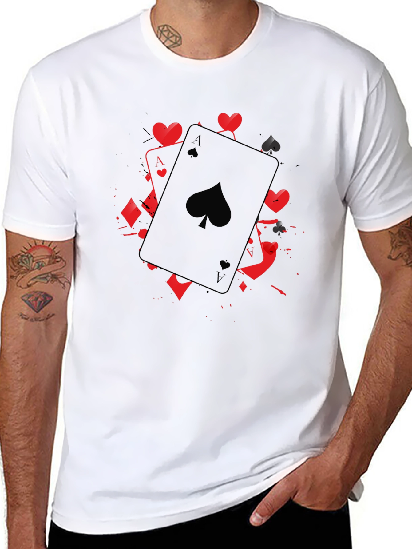 Ace of Spades Graphic T-Shirt - Black Casual Tee