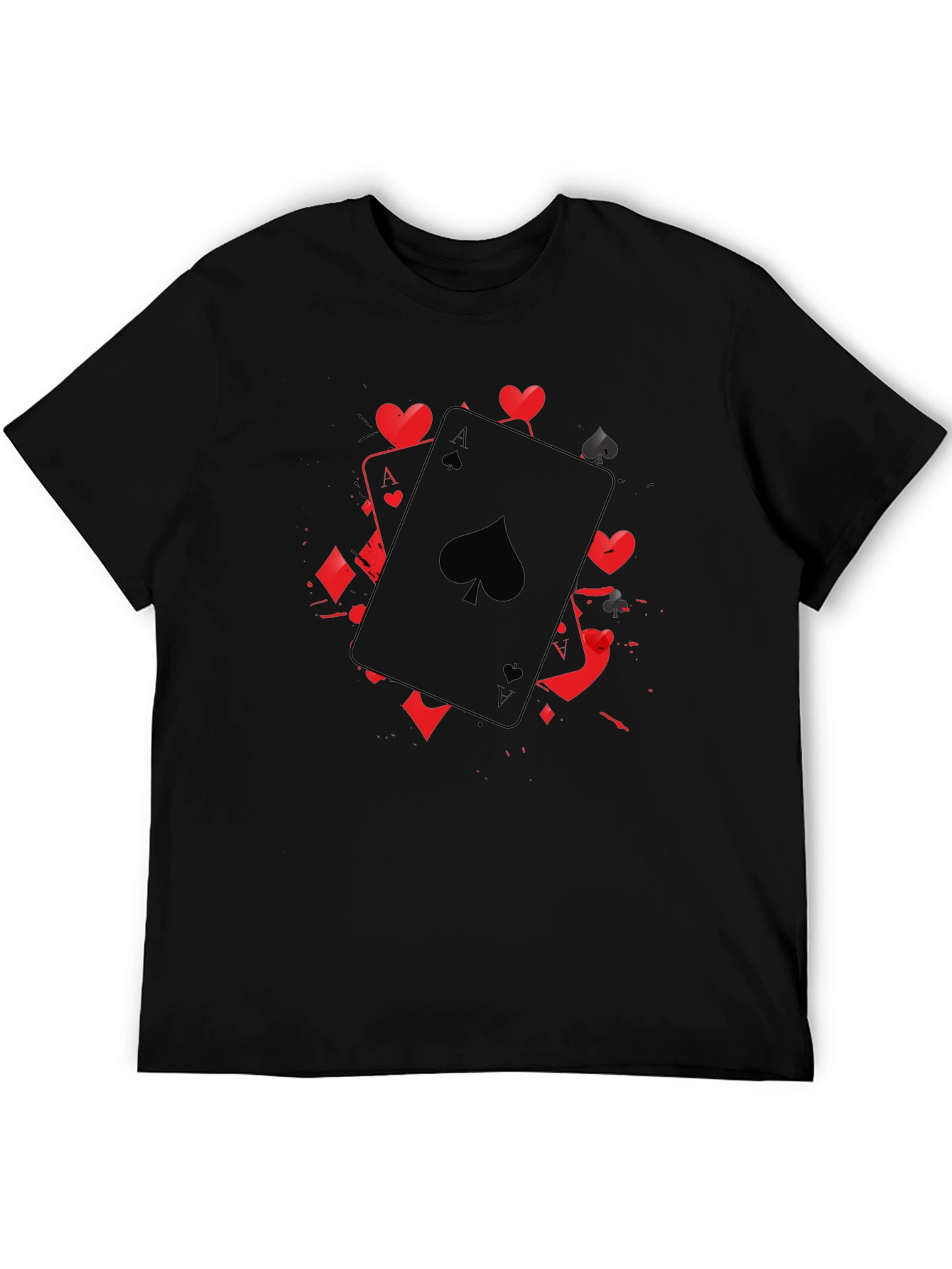 Ace of Spades Graphic T-Shirt - Black Casual Tee