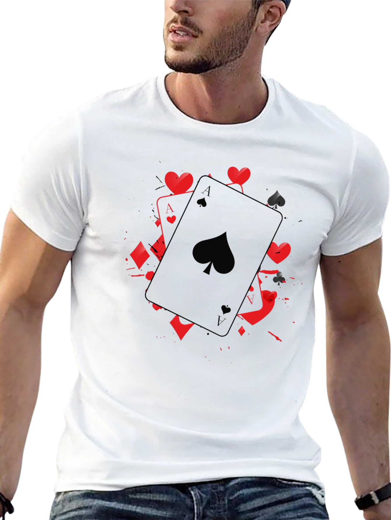 Ace of Spades Graphic T-Shirt - Black Casual Tee