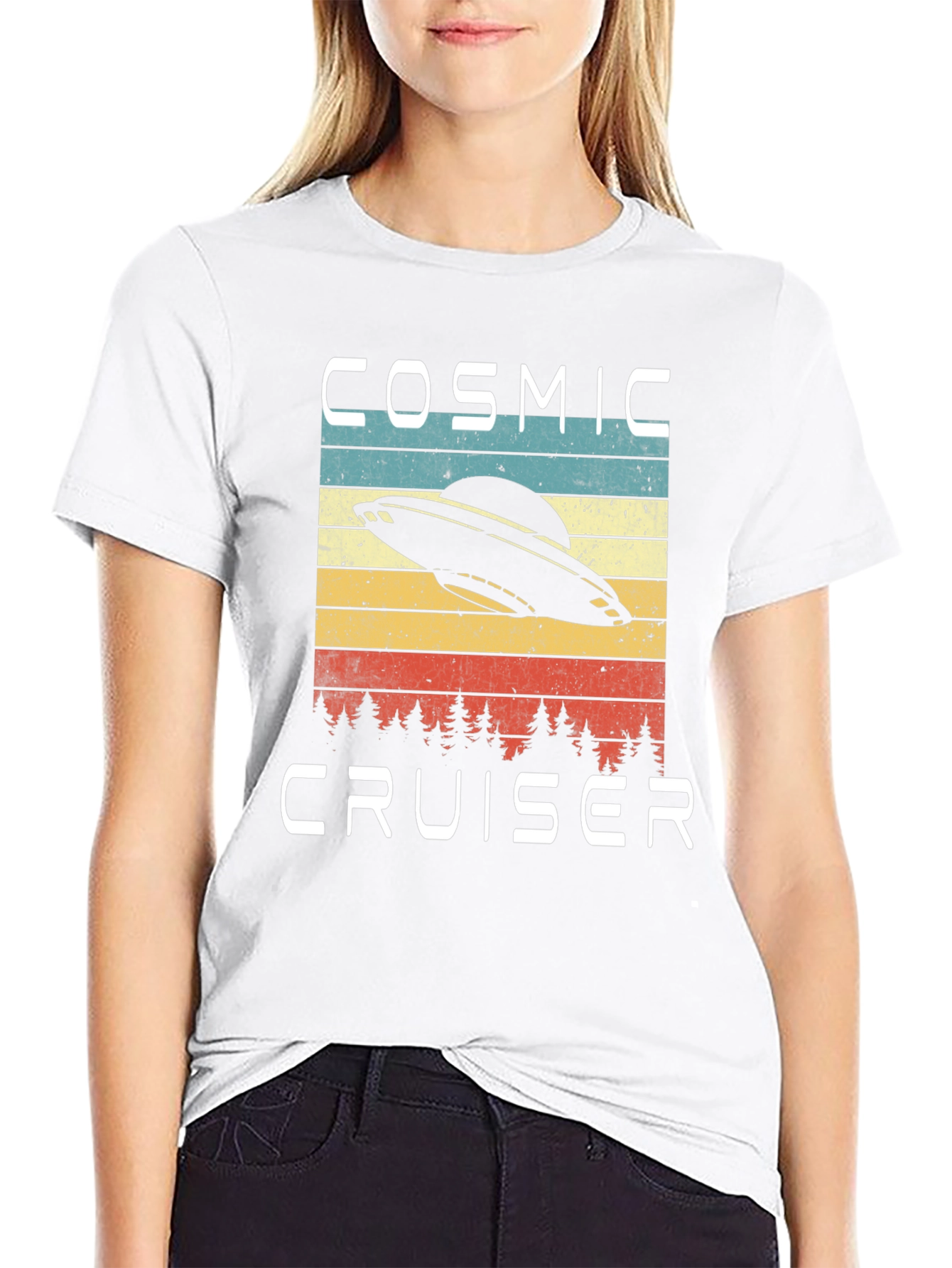 Cosmic Cruiser T-Shirt - Retro UFO Design