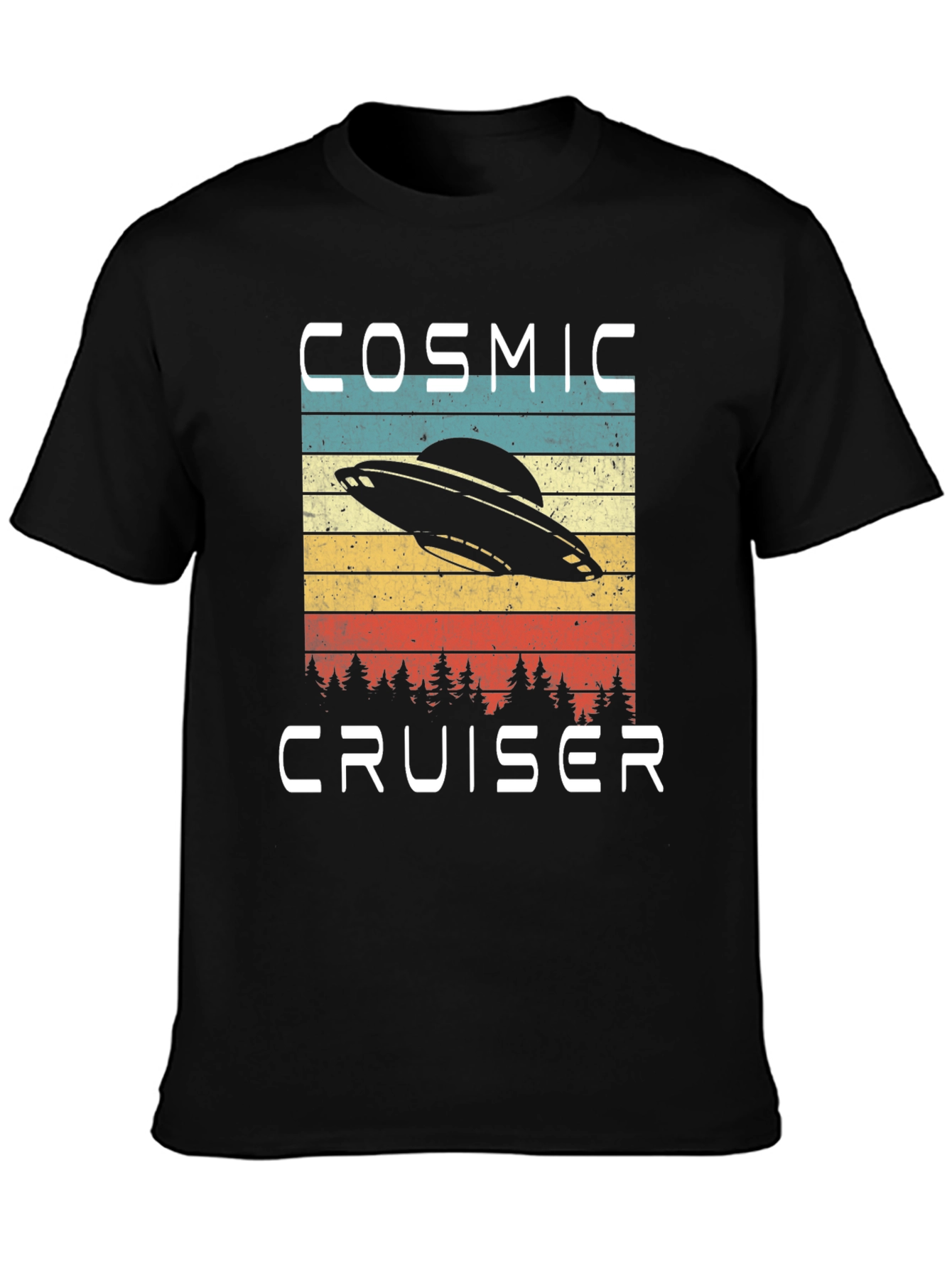 Cosmic Cruiser T-Shirt - Retro UFO Design
