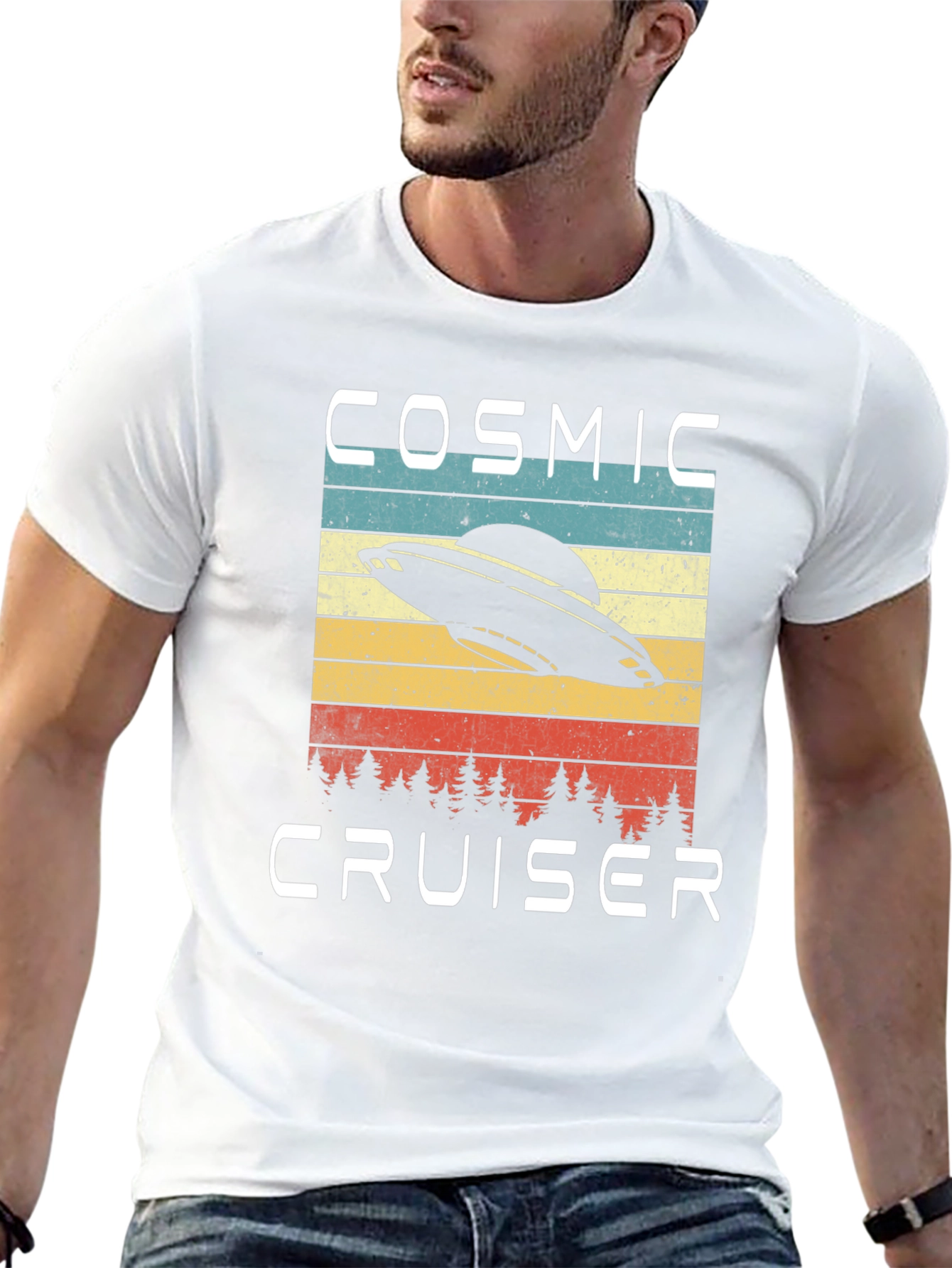 Cosmic Cruiser T-Shirt - Retro UFO Design