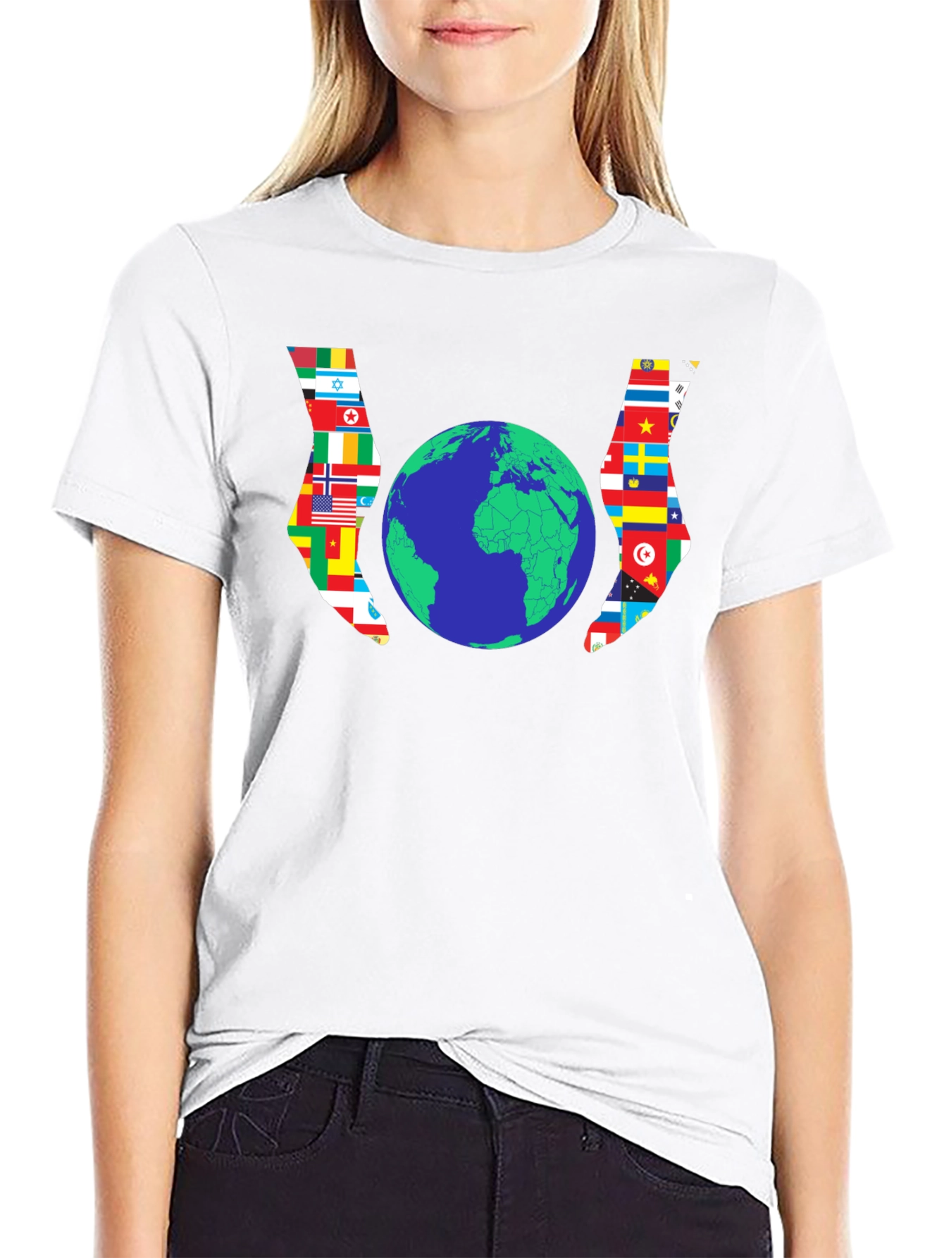 Global Unity T-Shirt - Flags Around the World