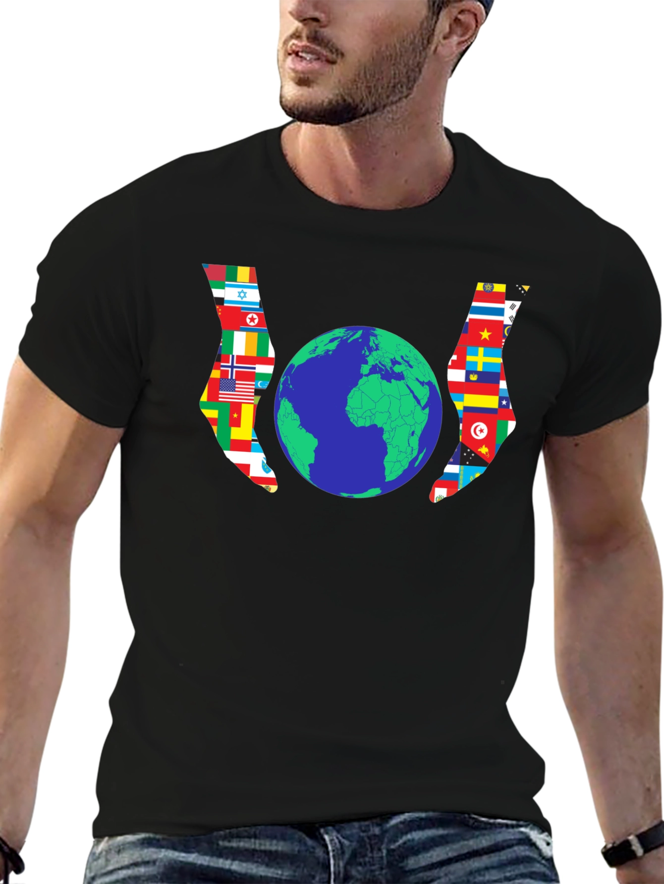 Global Unity T-Shirt - Flags Around the World