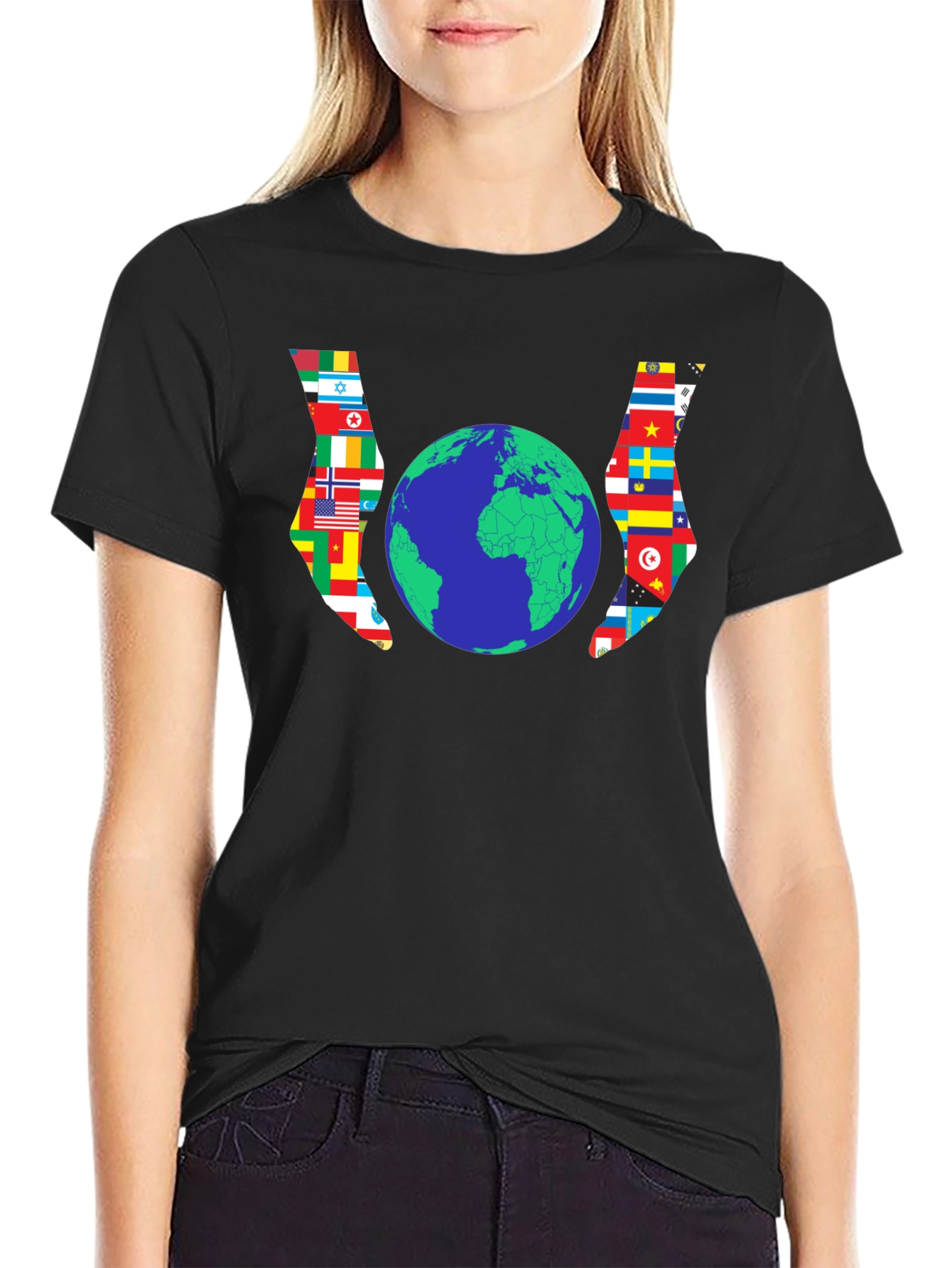 Global Unity T-Shirt - Flags Around the World