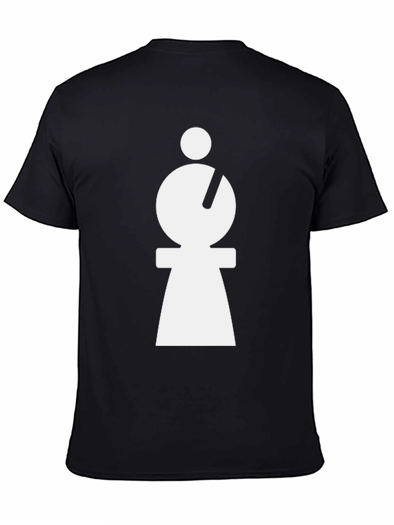 Abstract Minimalist White Figure on Black T-Shirt