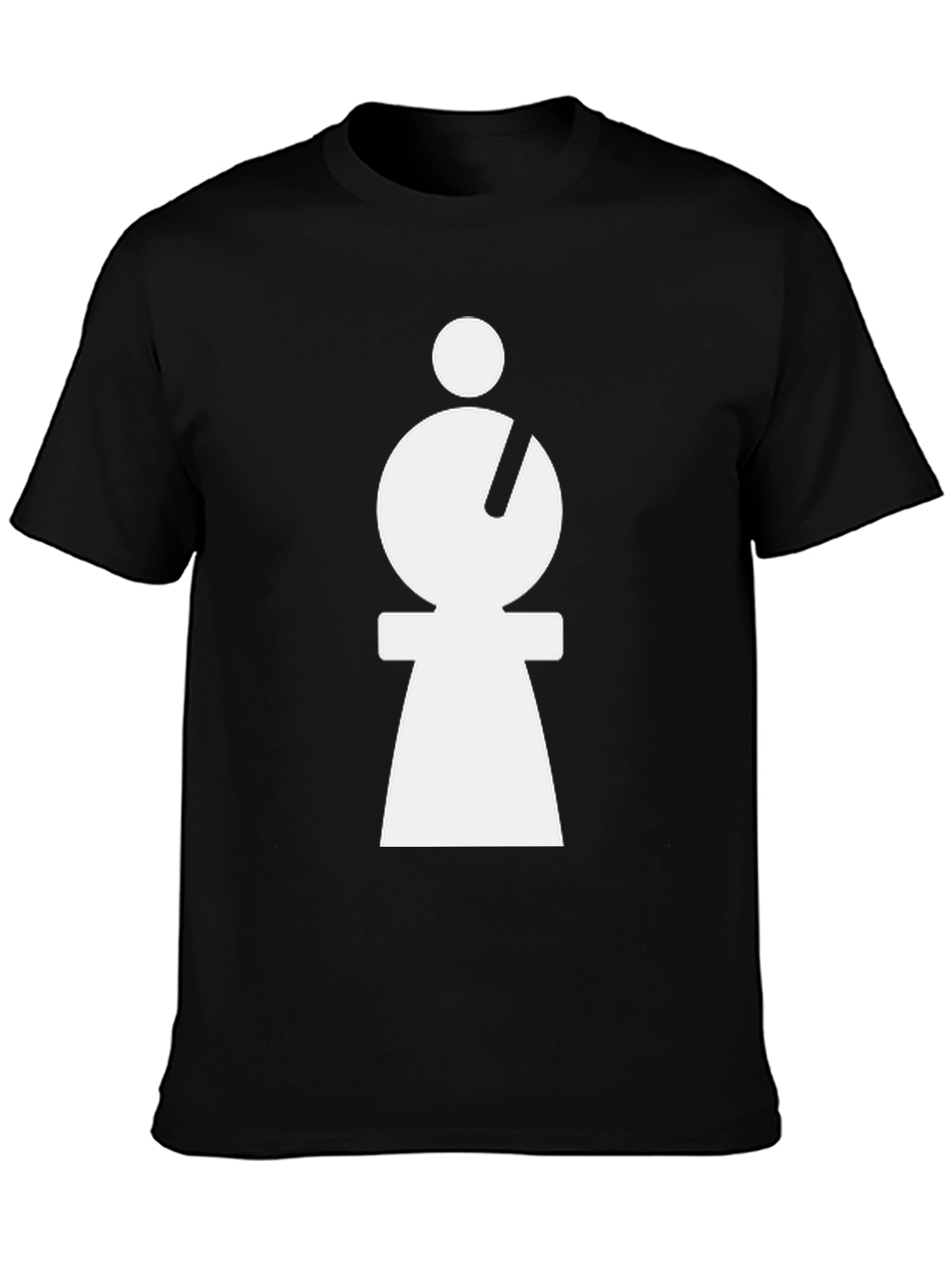 Abstract Minimalist White Figure on Black T-Shirt