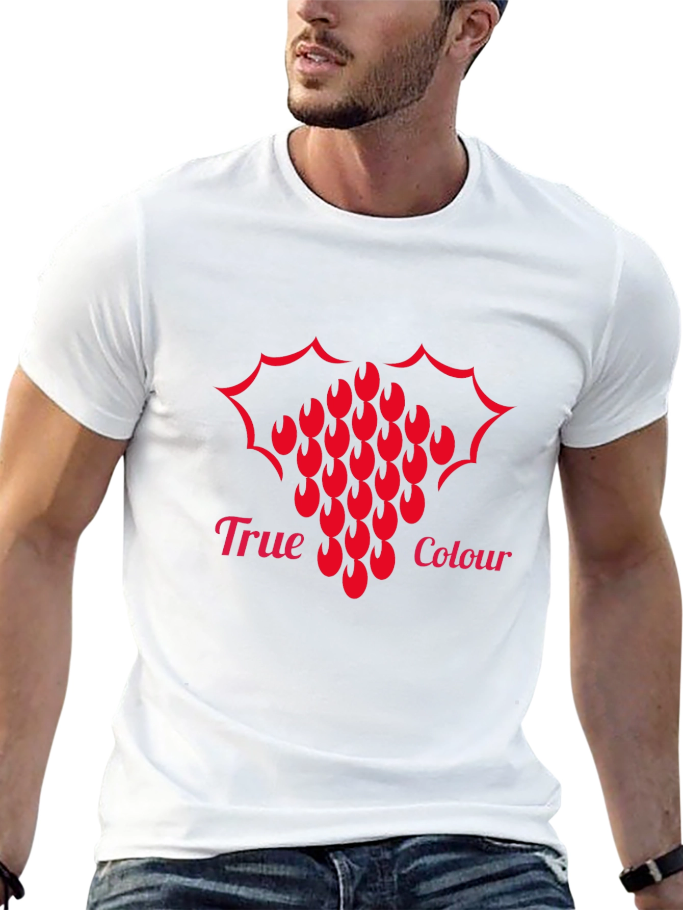 True Colour Graphic Tee - Bold Red Design