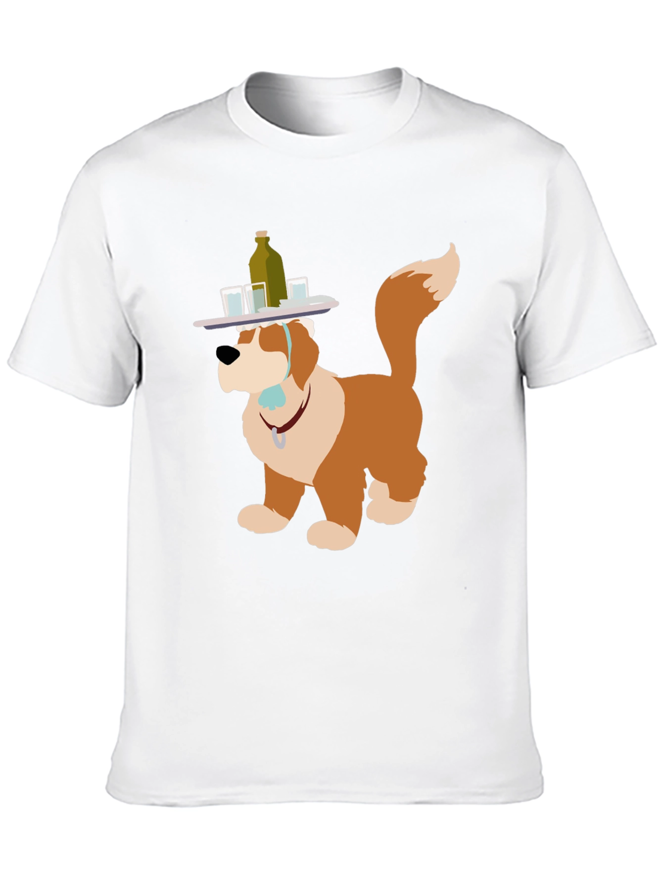Saint Bernard Dog Bartender Graphic T-Shirt