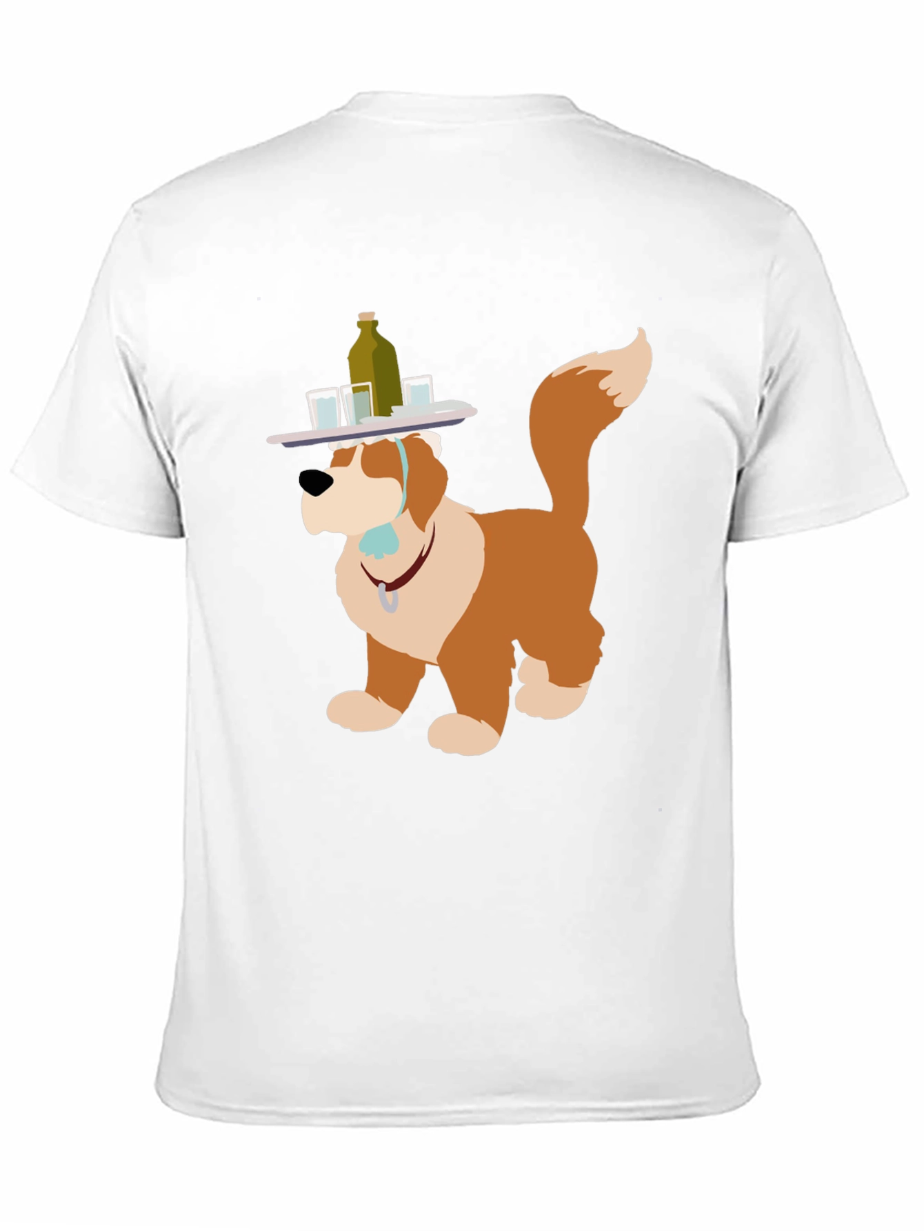 Saint Bernard Dog Bartender Graphic T-Shirt