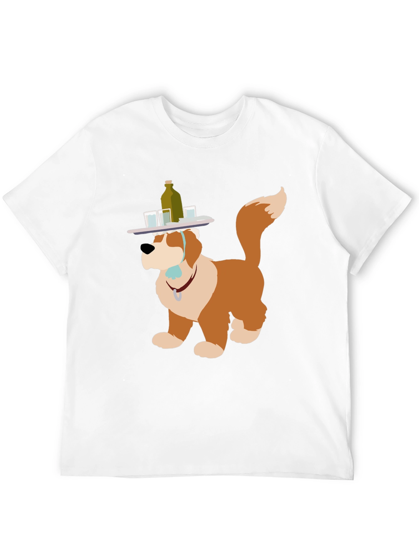 Saint Bernard Dog Bartender Graphic T-Shirt