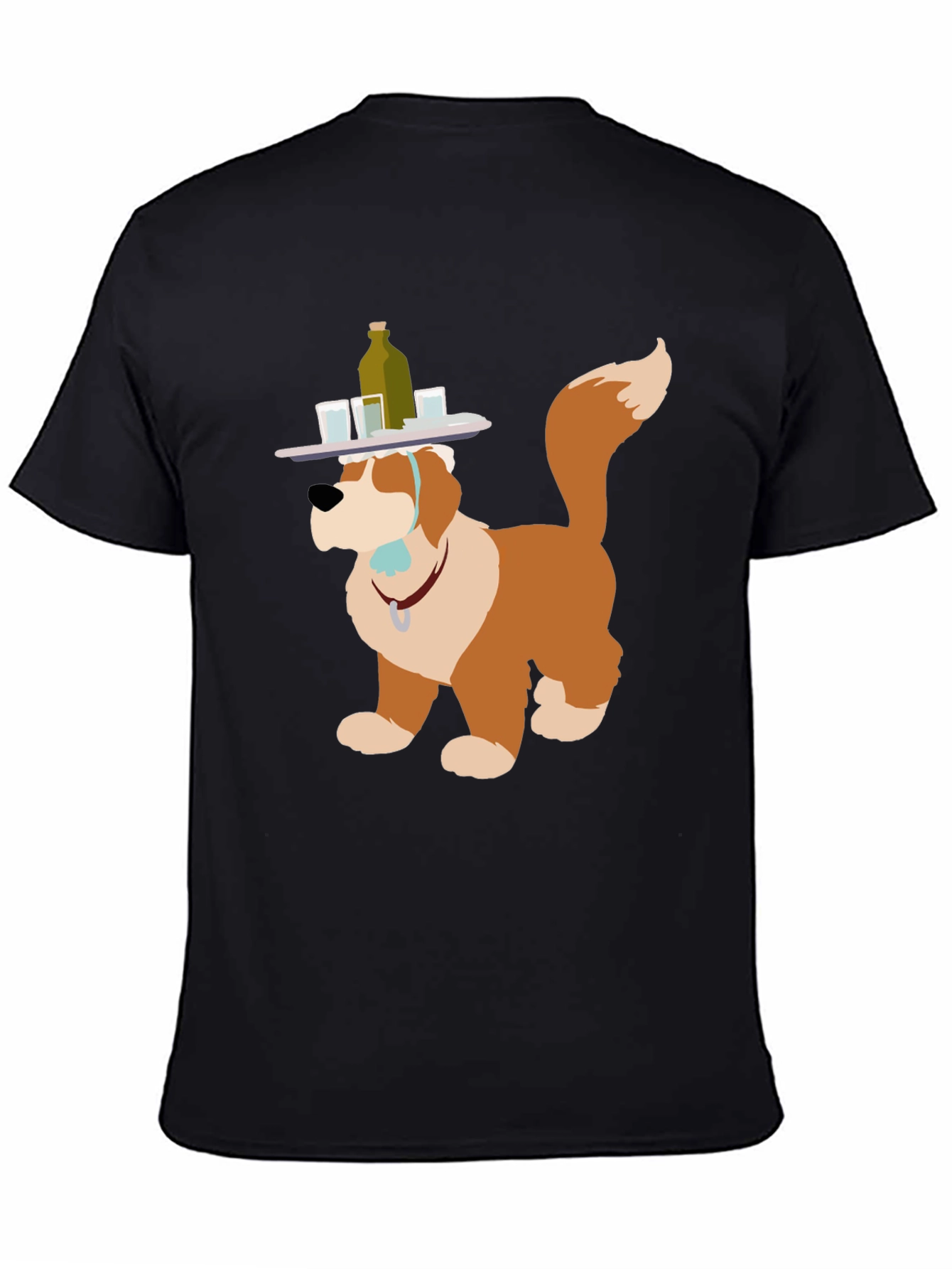 Saint Bernard Dog Bartender Graphic T-Shirt