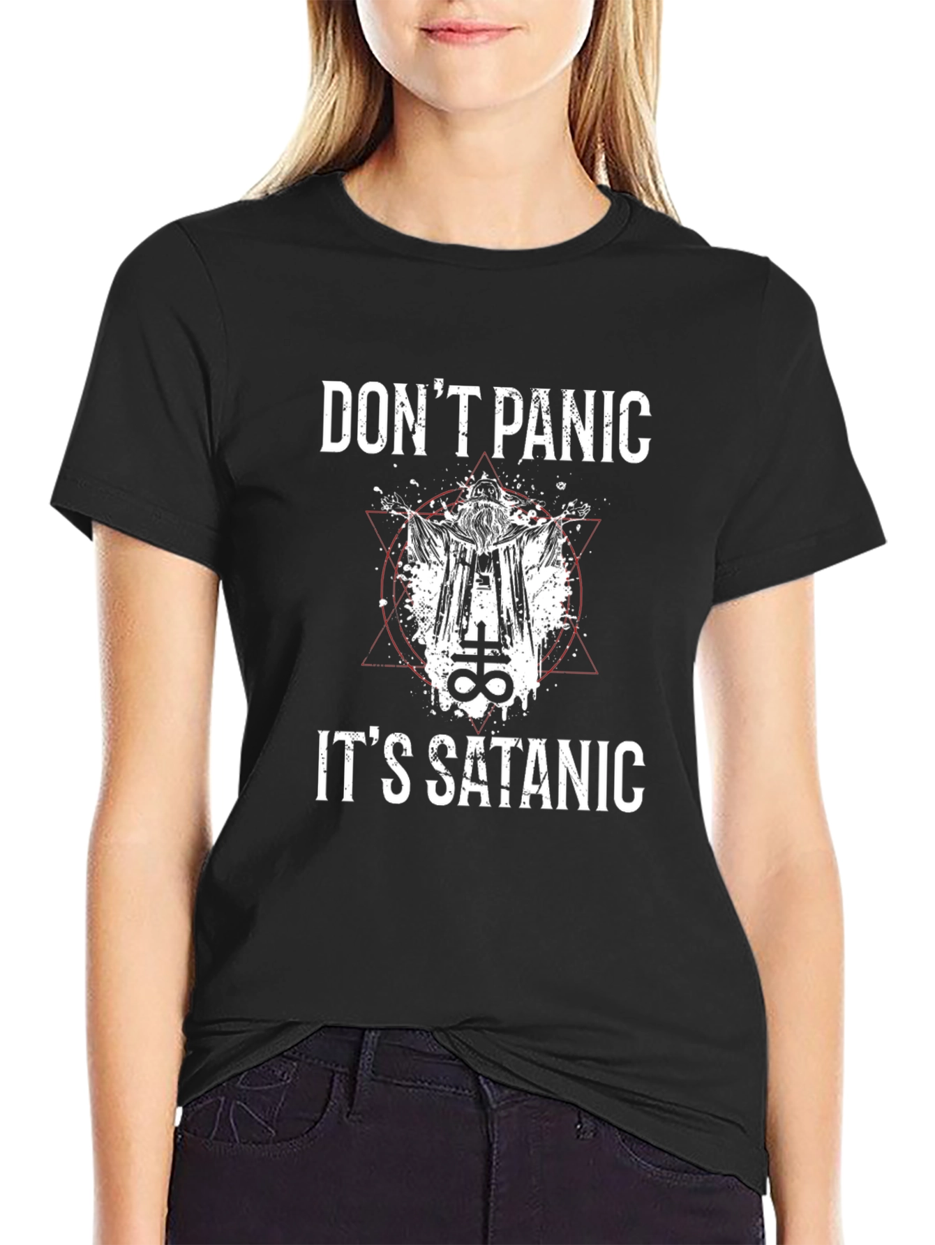 Dont Panic Its Satanic Graphic Tee