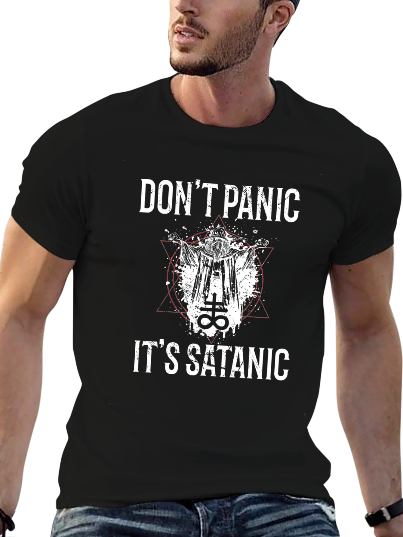 Dont Panic Its Satanic Graphic Tee
