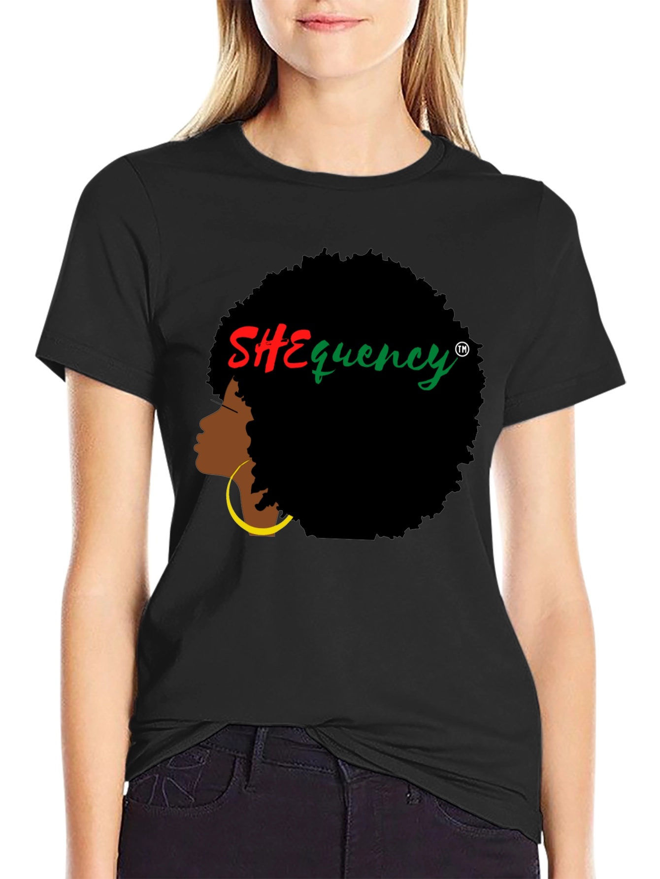 SHEquency Graphic T-Shirt - Afro Hair Style