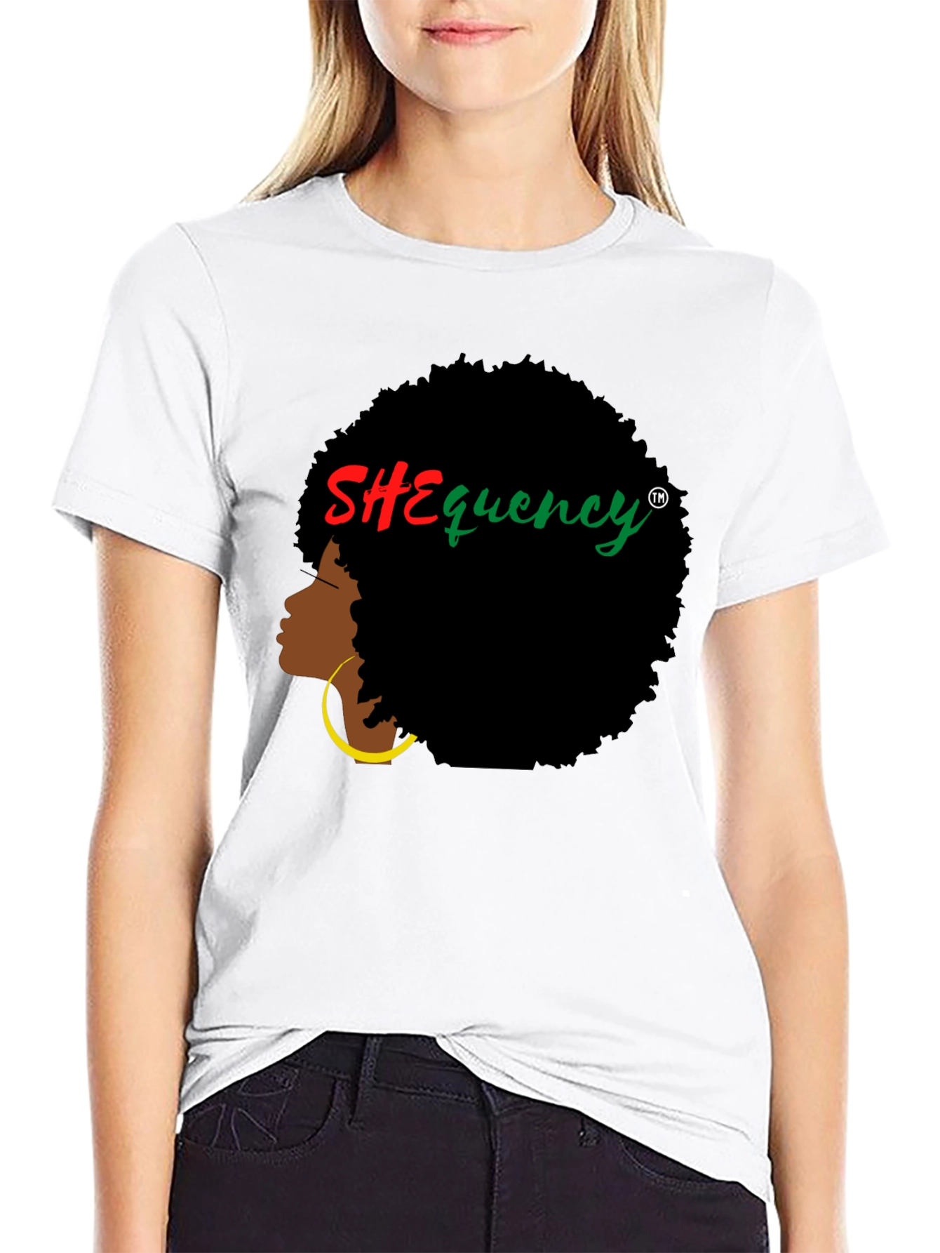 SHEquency Graphic T-Shirt - Afro Hair Style