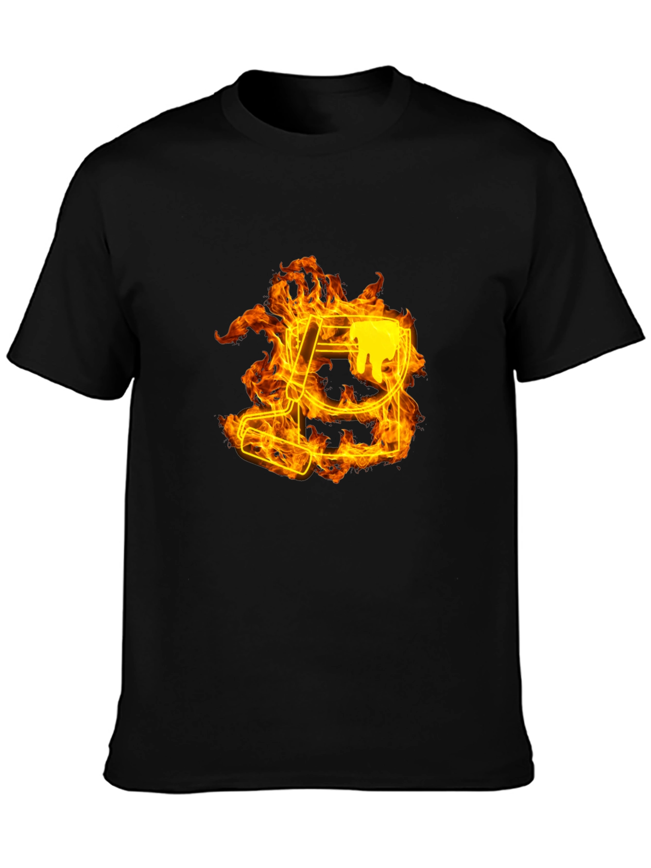 Flaming Paint Bucket Graphic Tee - Cool Artistic Design