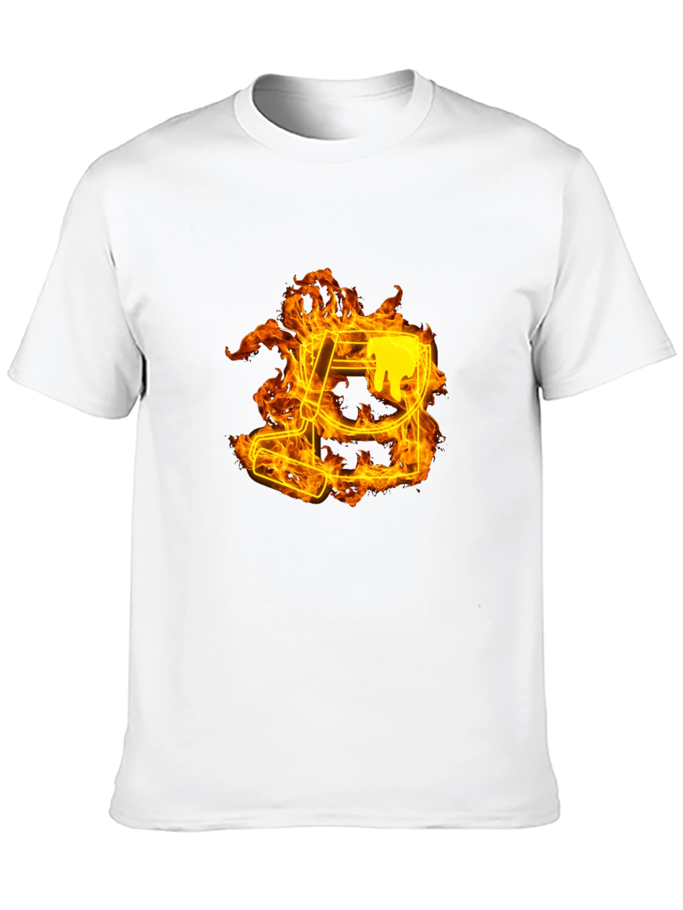 Flaming Paint Bucket Graphic Tee - Cool Artistic Design