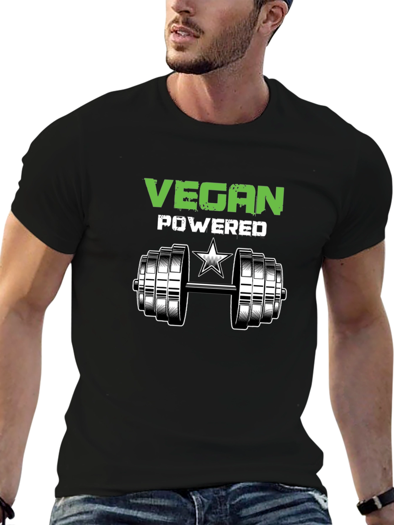 Vegan Powered Workout T-Shirt - Black