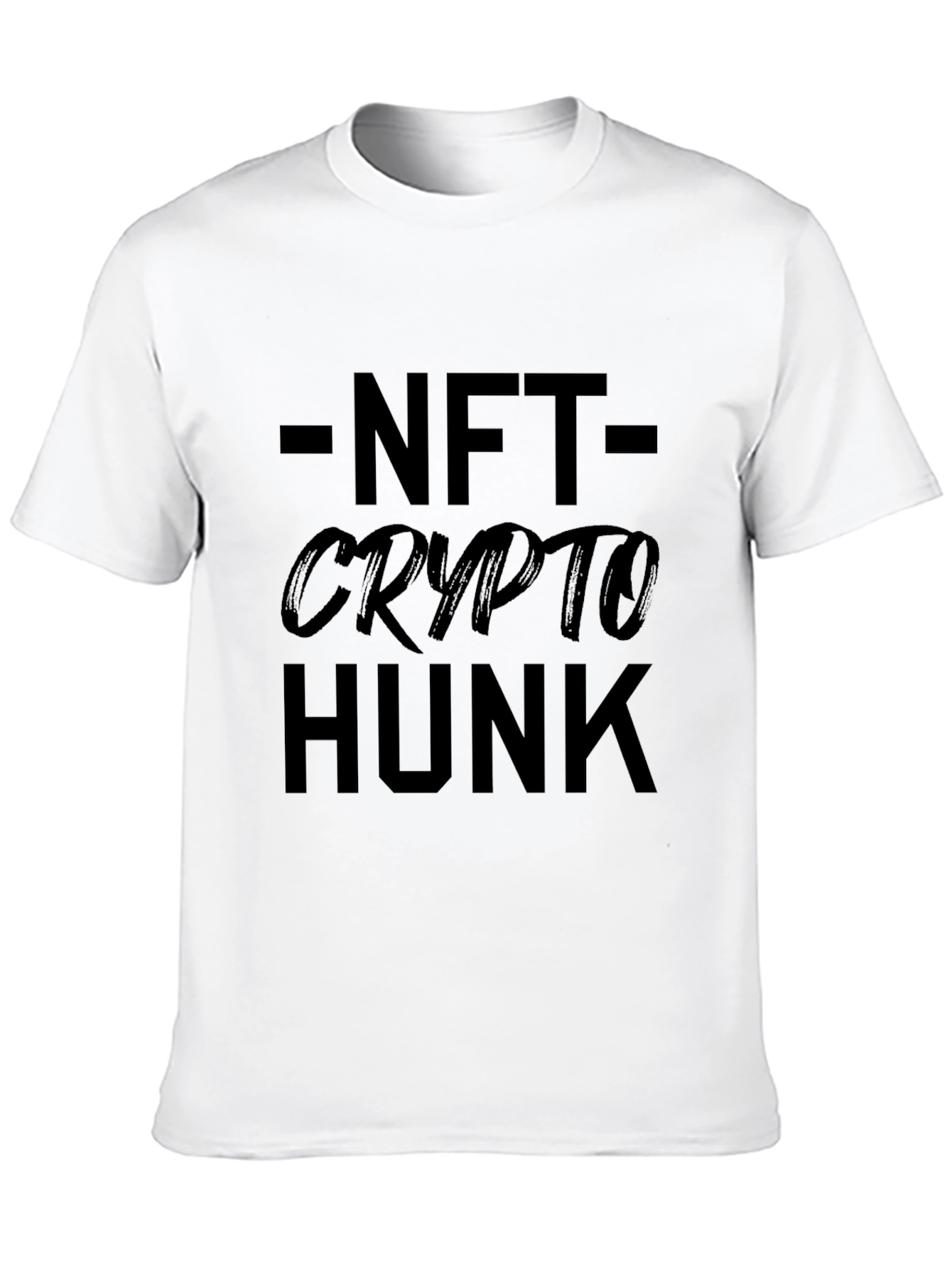 NFT Crypto Hunk Graphic Tee - Black Cotton T-Shirt
