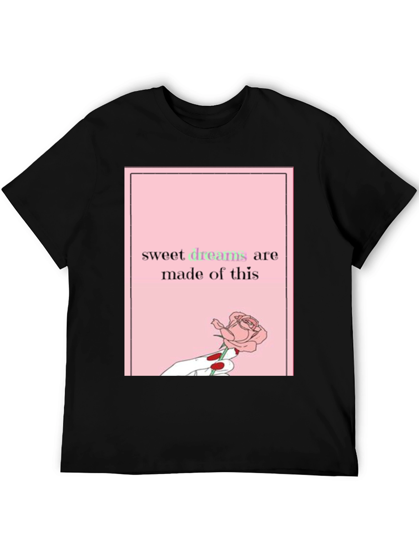 Sweet Dreams Rose Graphic Tee - Black