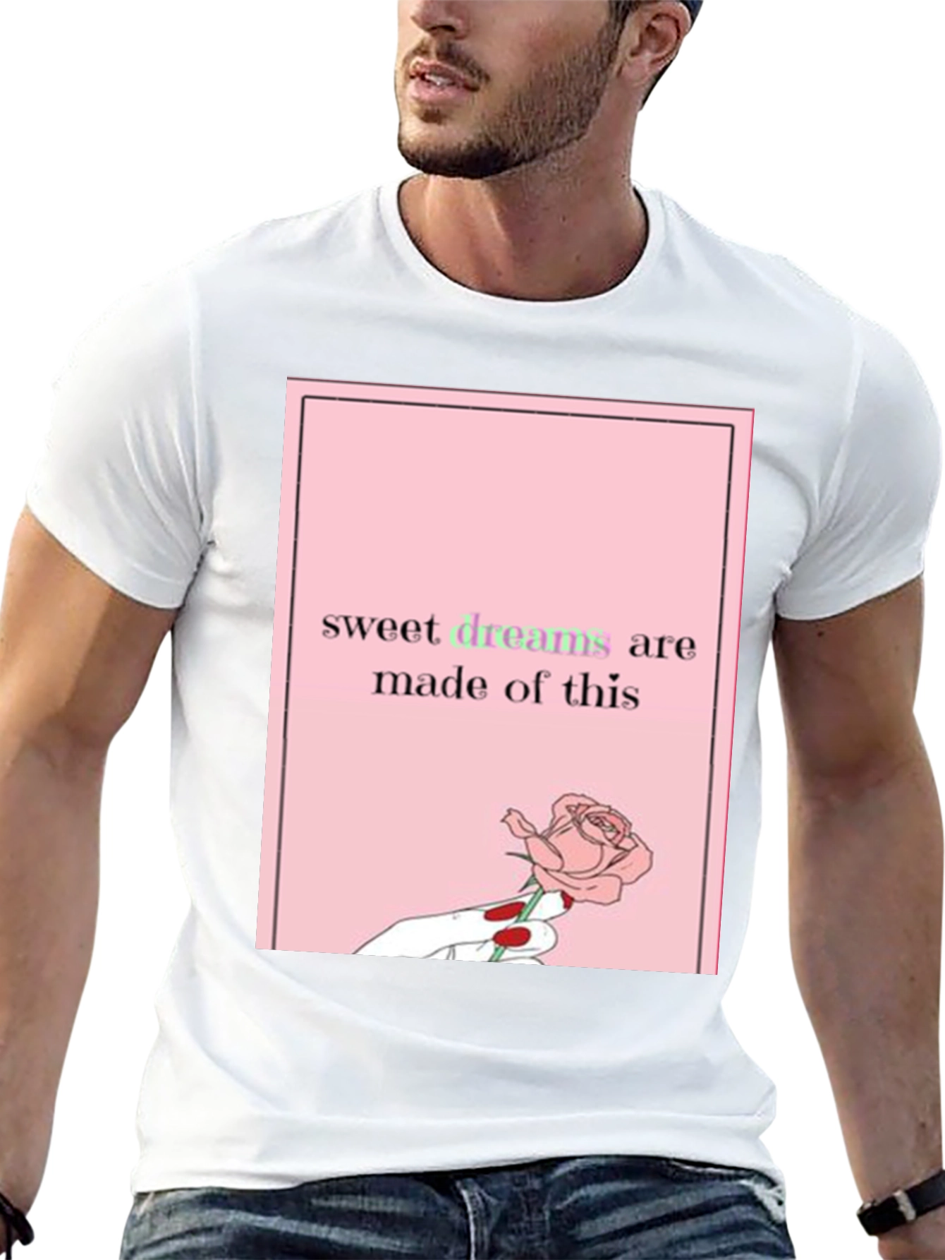 Sweet Dreams Rose Graphic Tee - Black