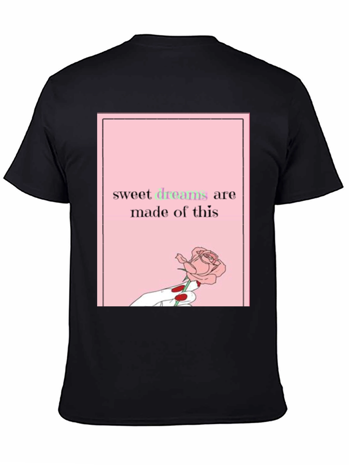 Sweet Dreams Rose Graphic Tee - Black