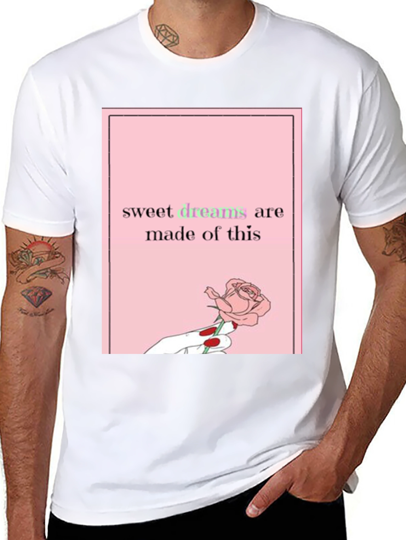 Sweet Dreams Rose Graphic Tee - Black