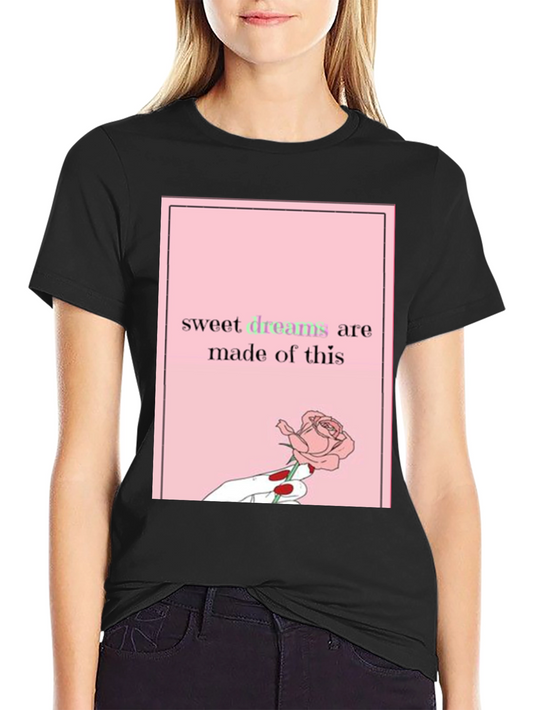 Sweet Dreams Rose Graphic Tee - Black