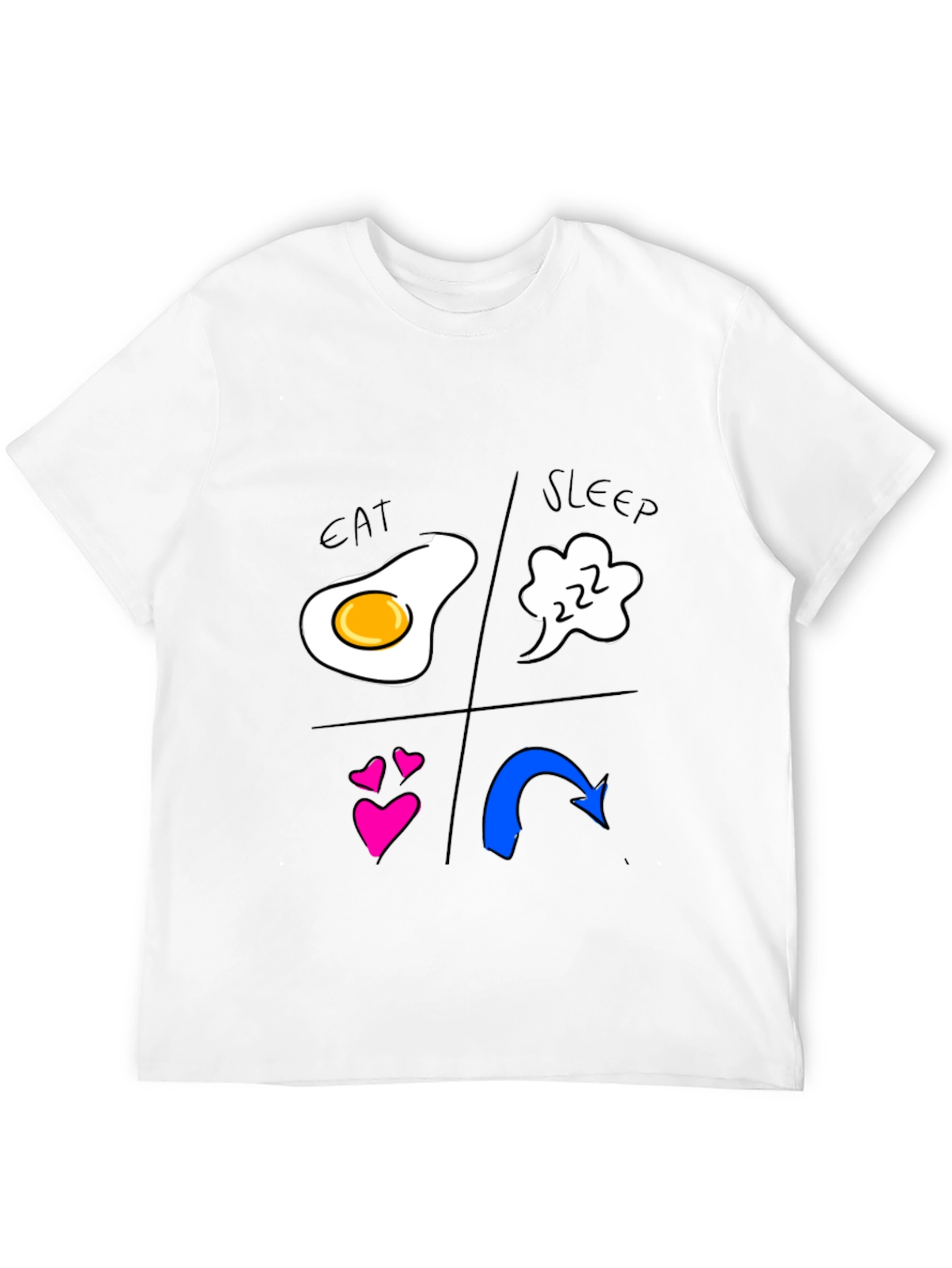 Eat Sleep Love Repeat Graphic Tee - Black