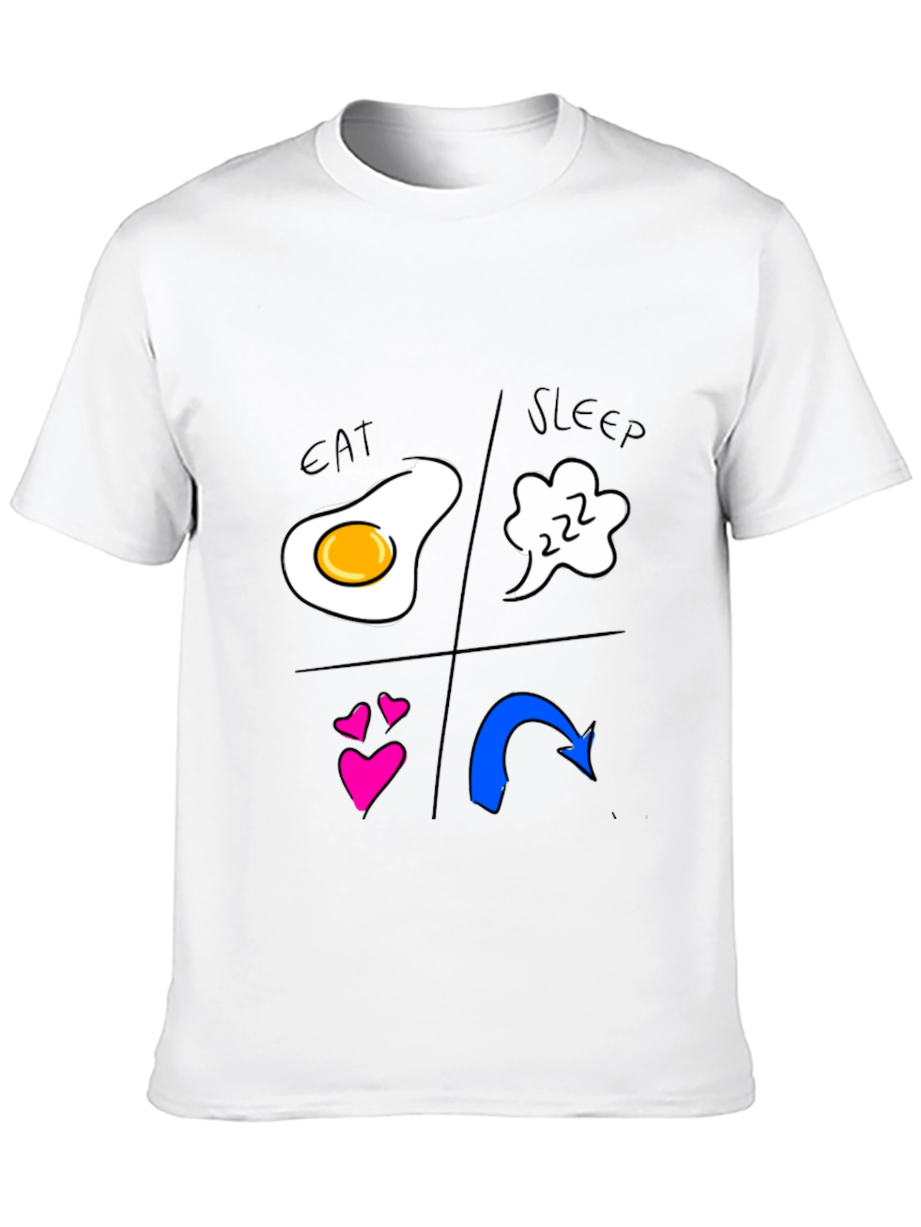 Eat Sleep Love Repeat Graphic Tee - Black