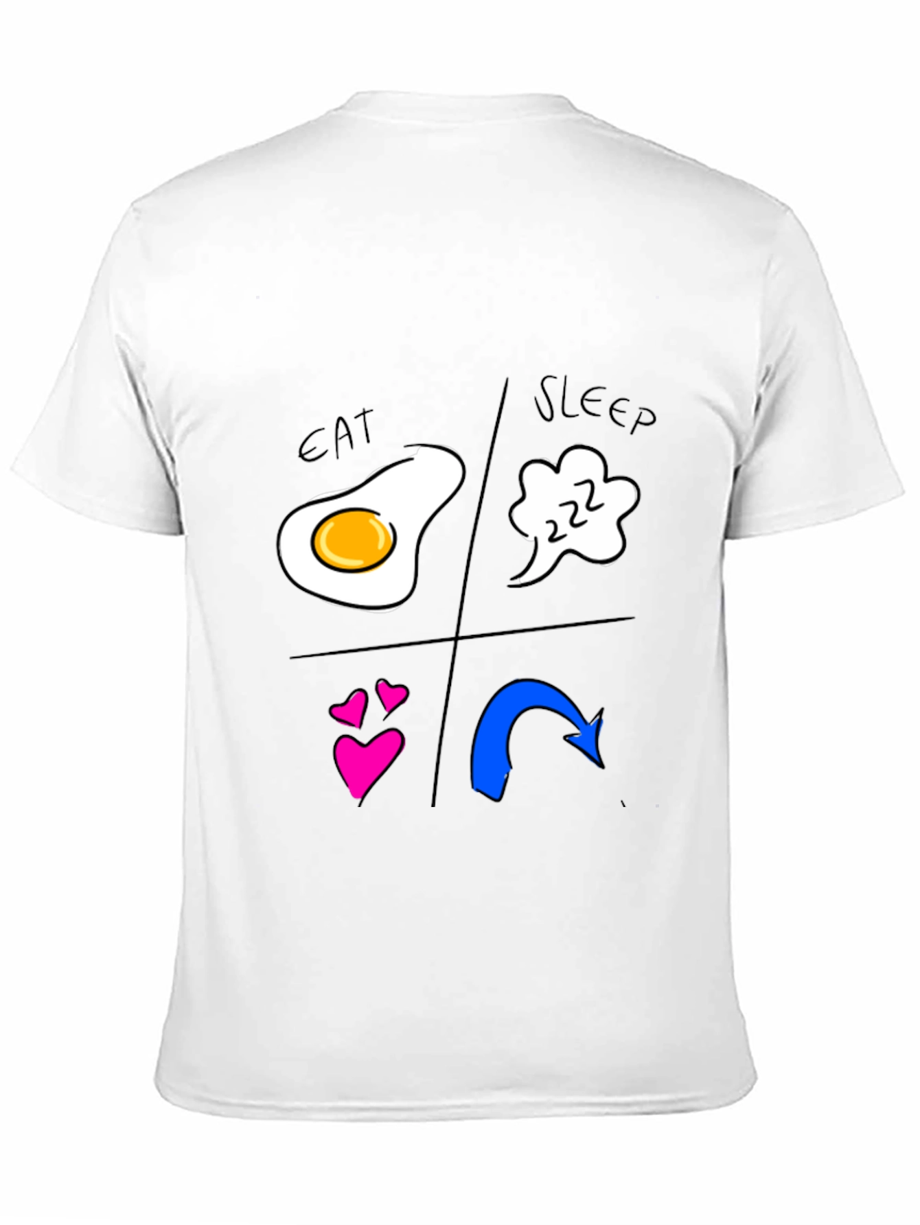 Eat Sleep Love Repeat Graphic Tee - Black