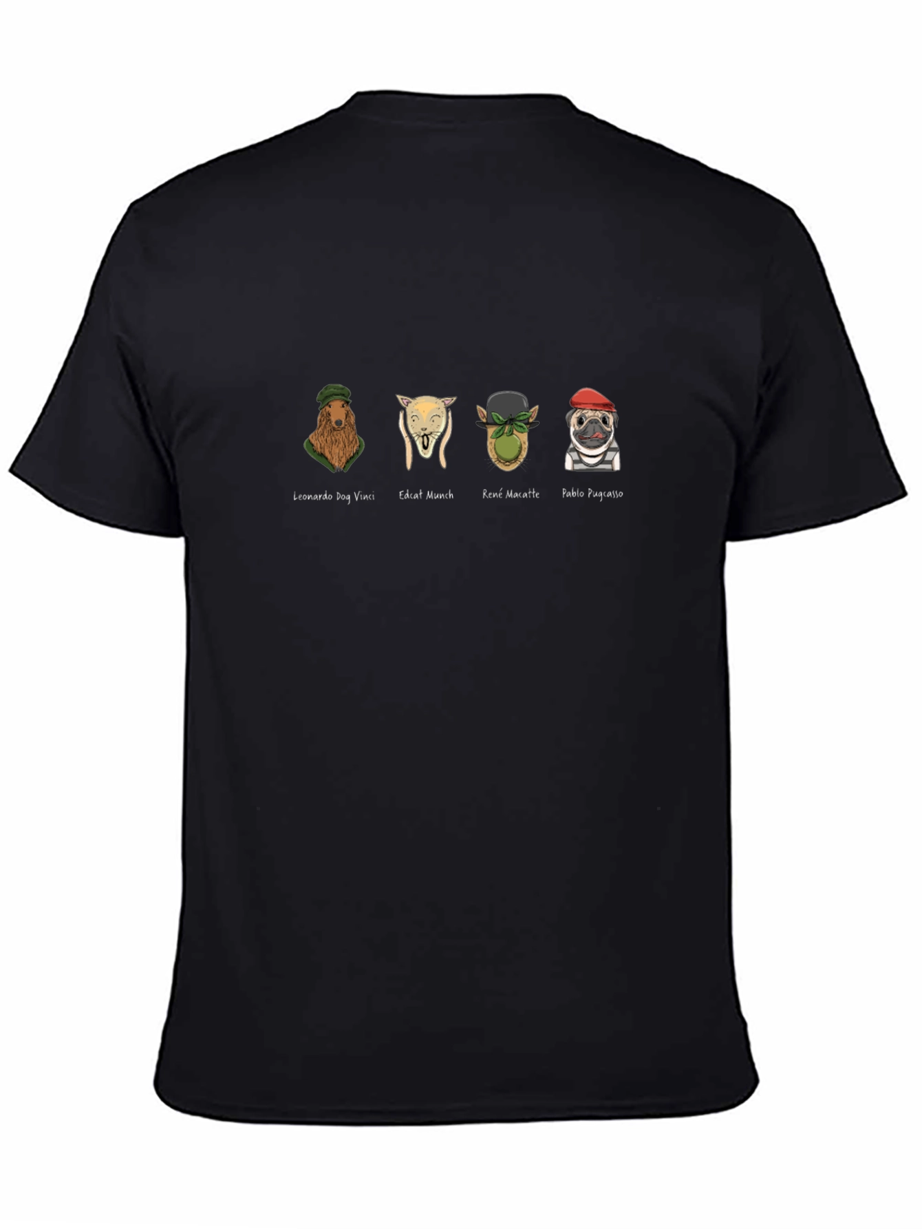 Artist Dogs Graphic T-Shirt - Leonardo Munch Magritte Picasso