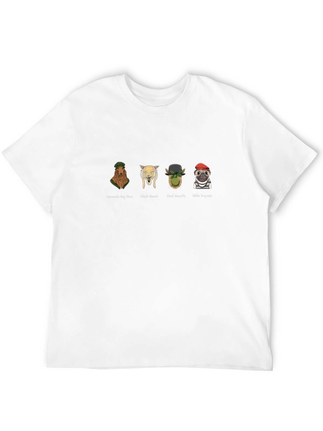 Artist Dogs Graphic T-Shirt - Leonardo Munch Magritte Picasso