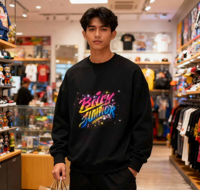 Urban Fashion Gradient Text Sweatshirt