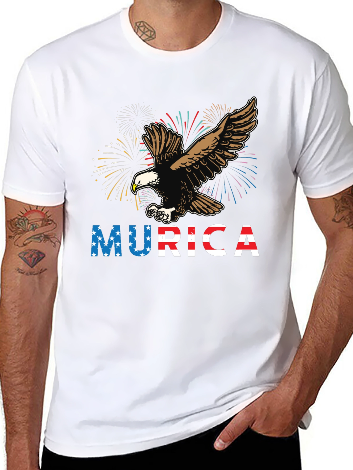 American Eagle Fireworks Graphic Tee