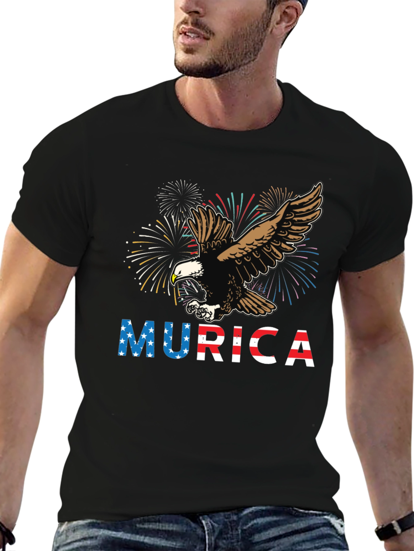 American Eagle Fireworks Graphic Tee