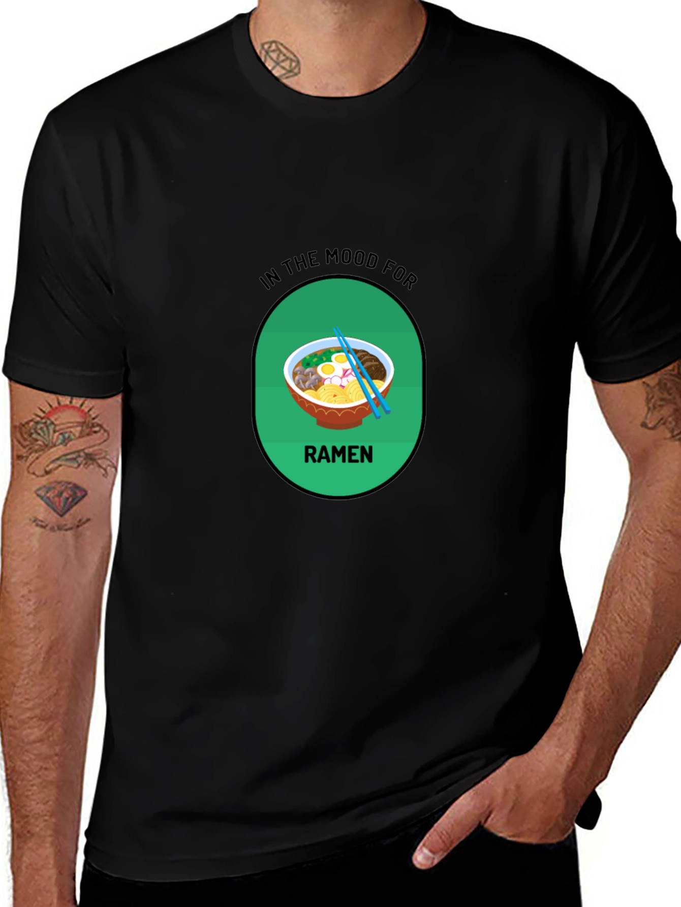 Ramen Mood T-Shirt - Black Casual Tee