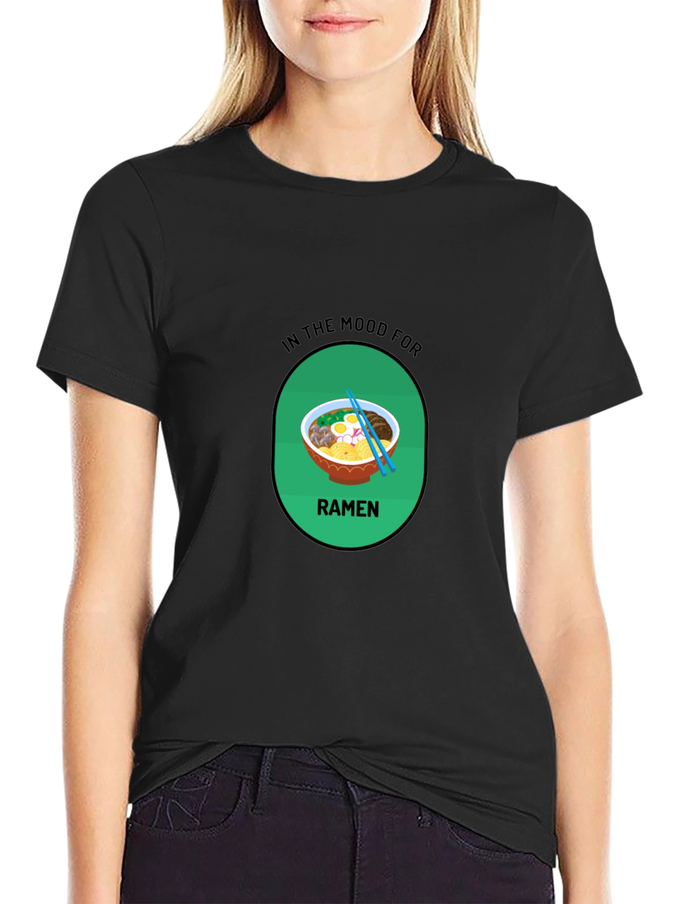 Ramen Mood T-Shirt - Black Casual Tee
