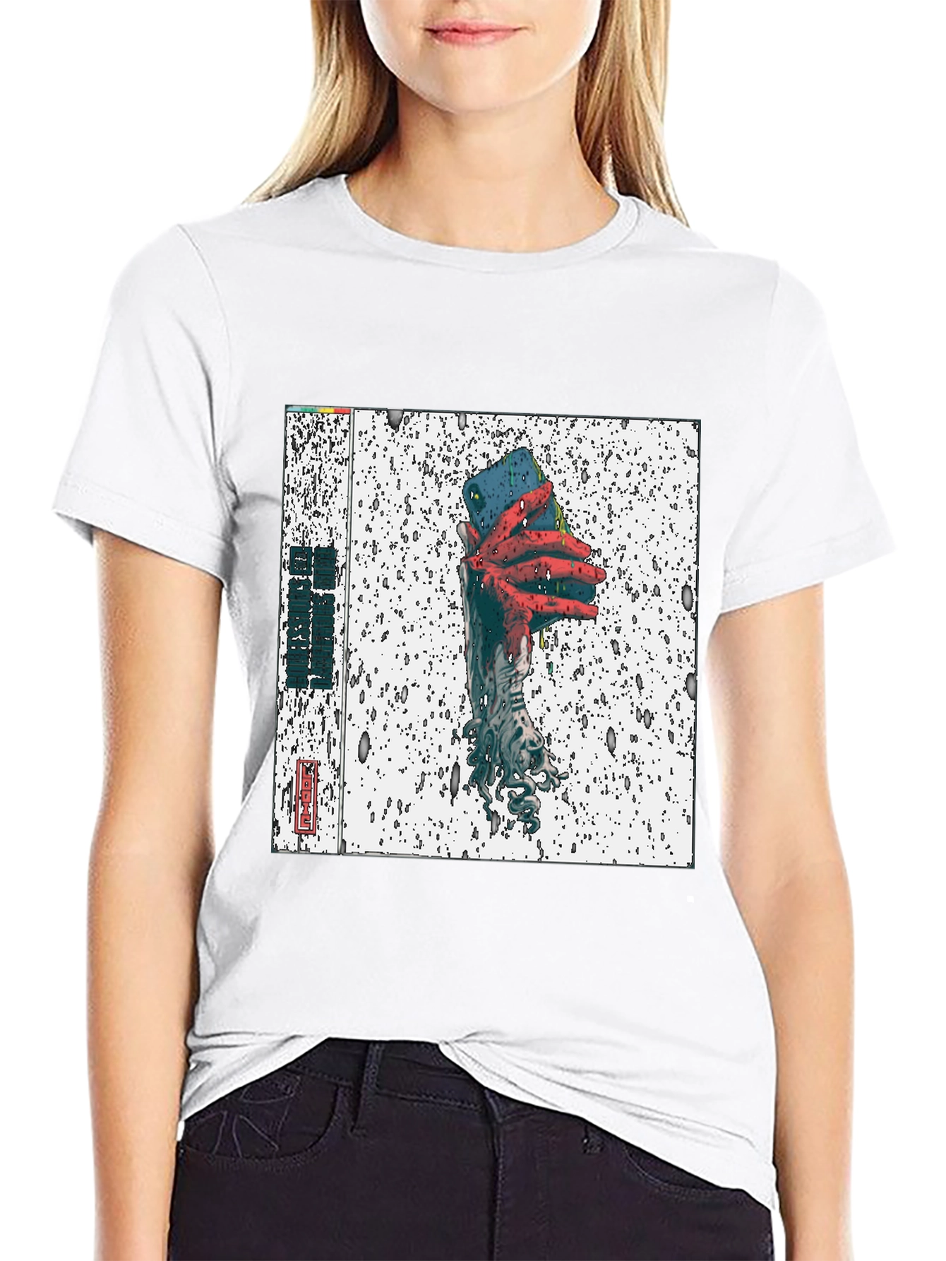 Black T-Shirt with Unique Graphic Print