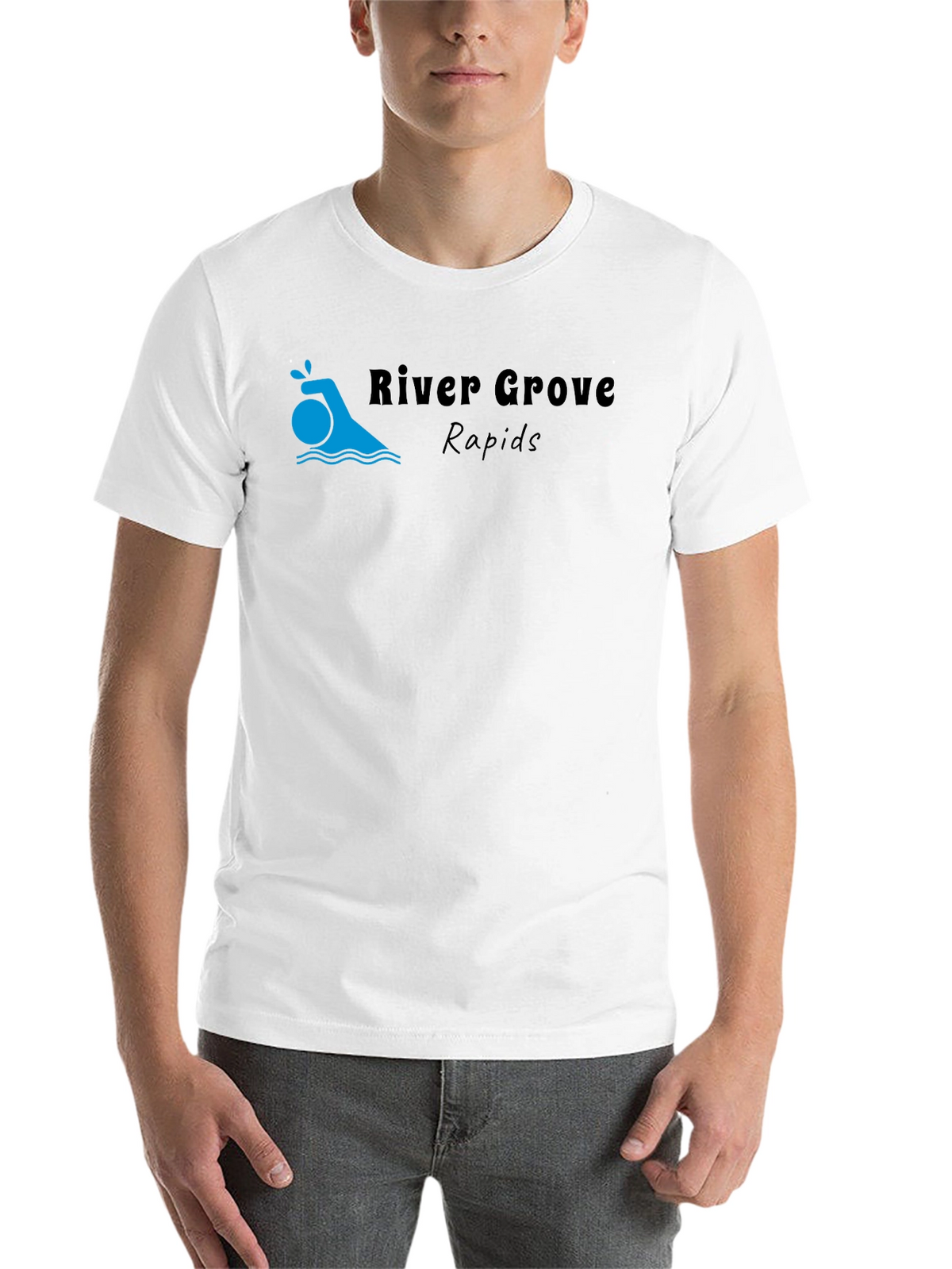River Grove Rapids Black Graphic T-Shirt