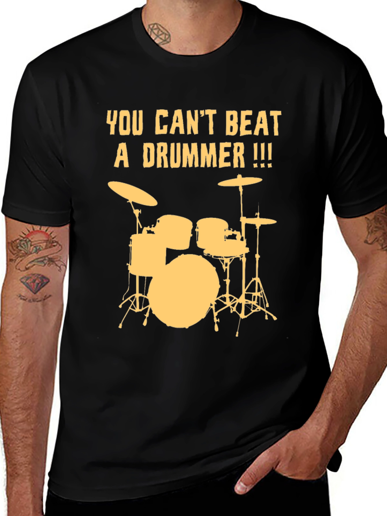 You Cant Beat a Drummer T-Shirt - Black