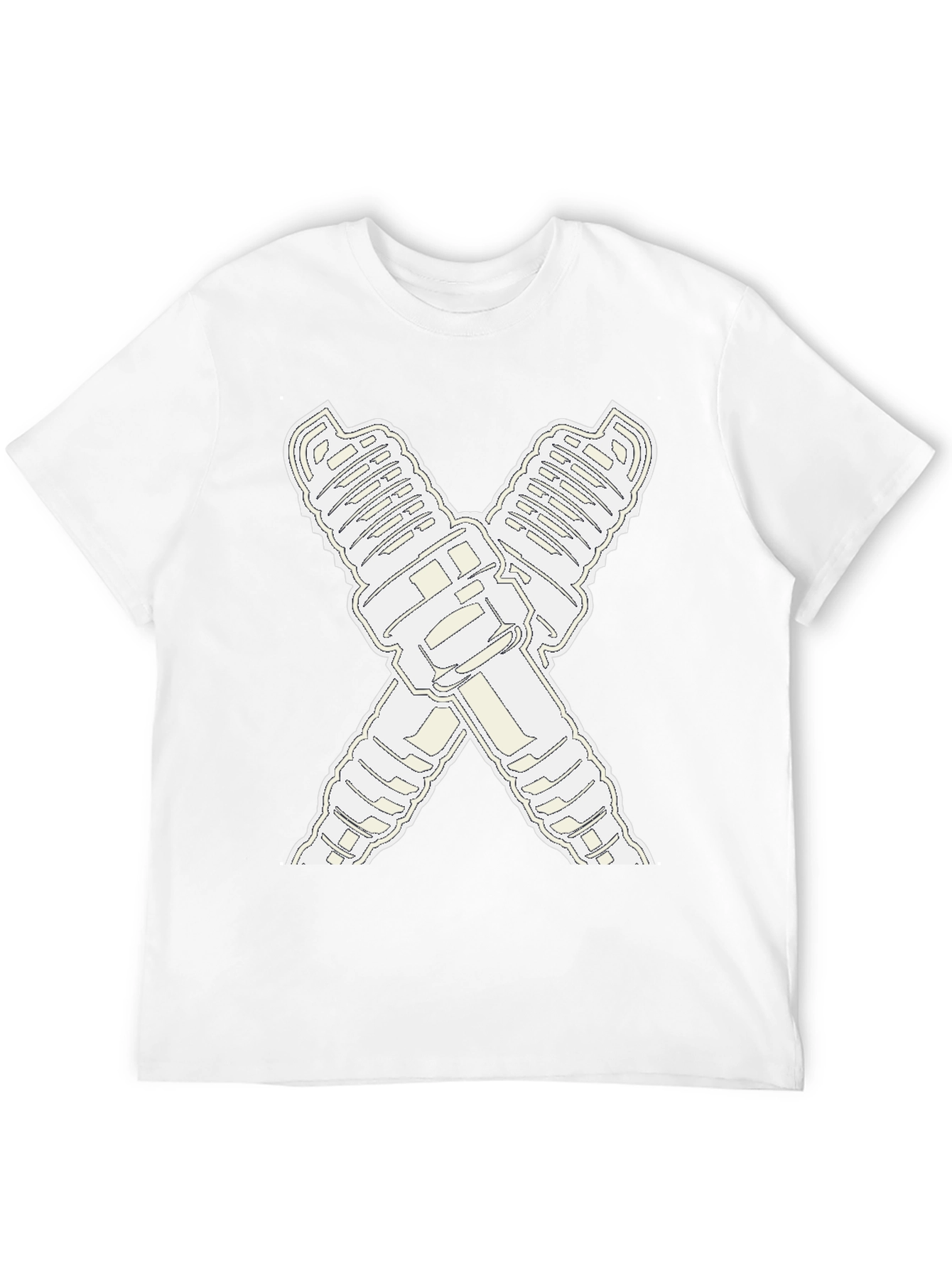 Crossed Spark Plugs Graphic Tee - Black