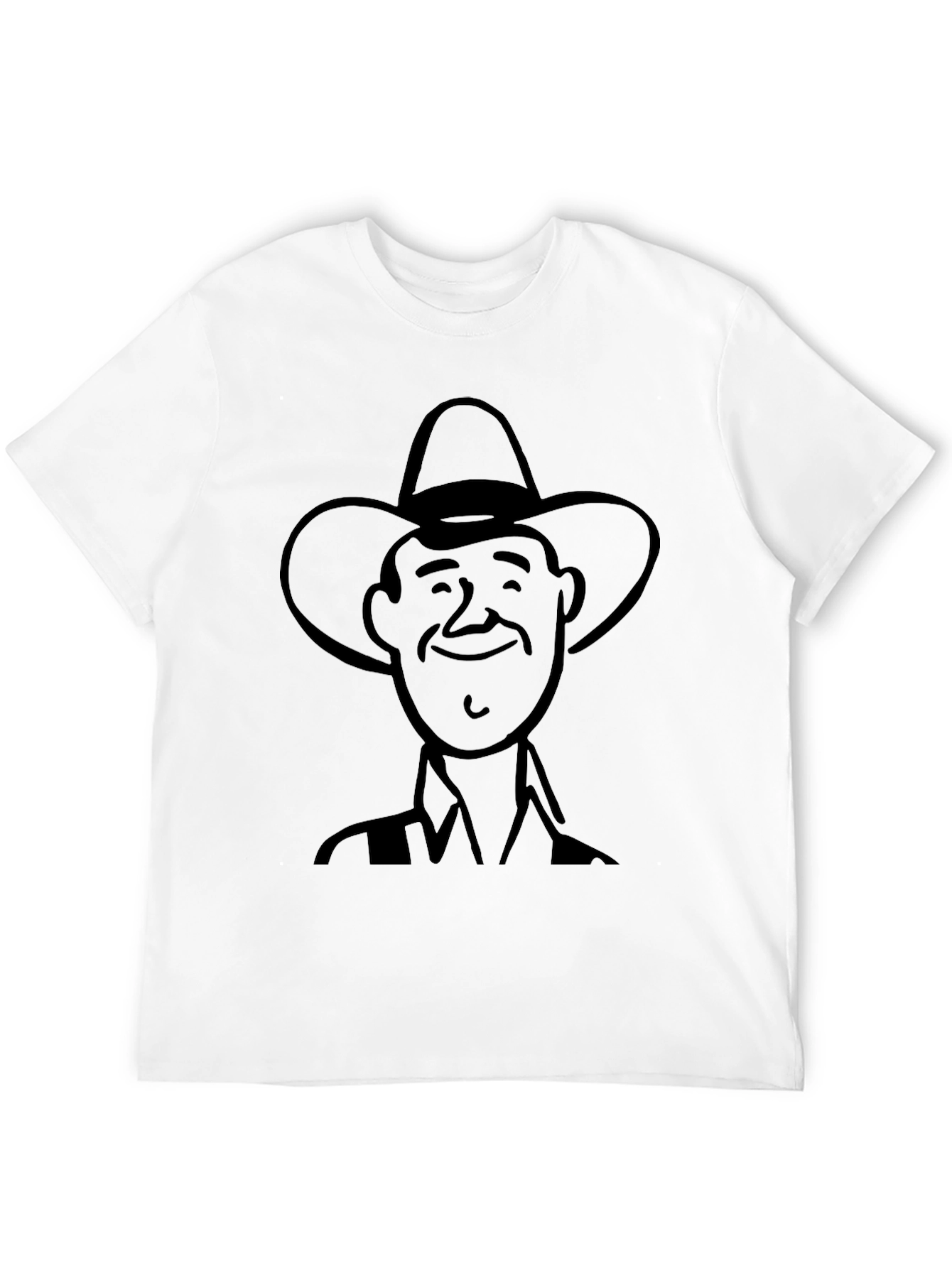 Retro Cowboy Cartoon T-Shirt - Black